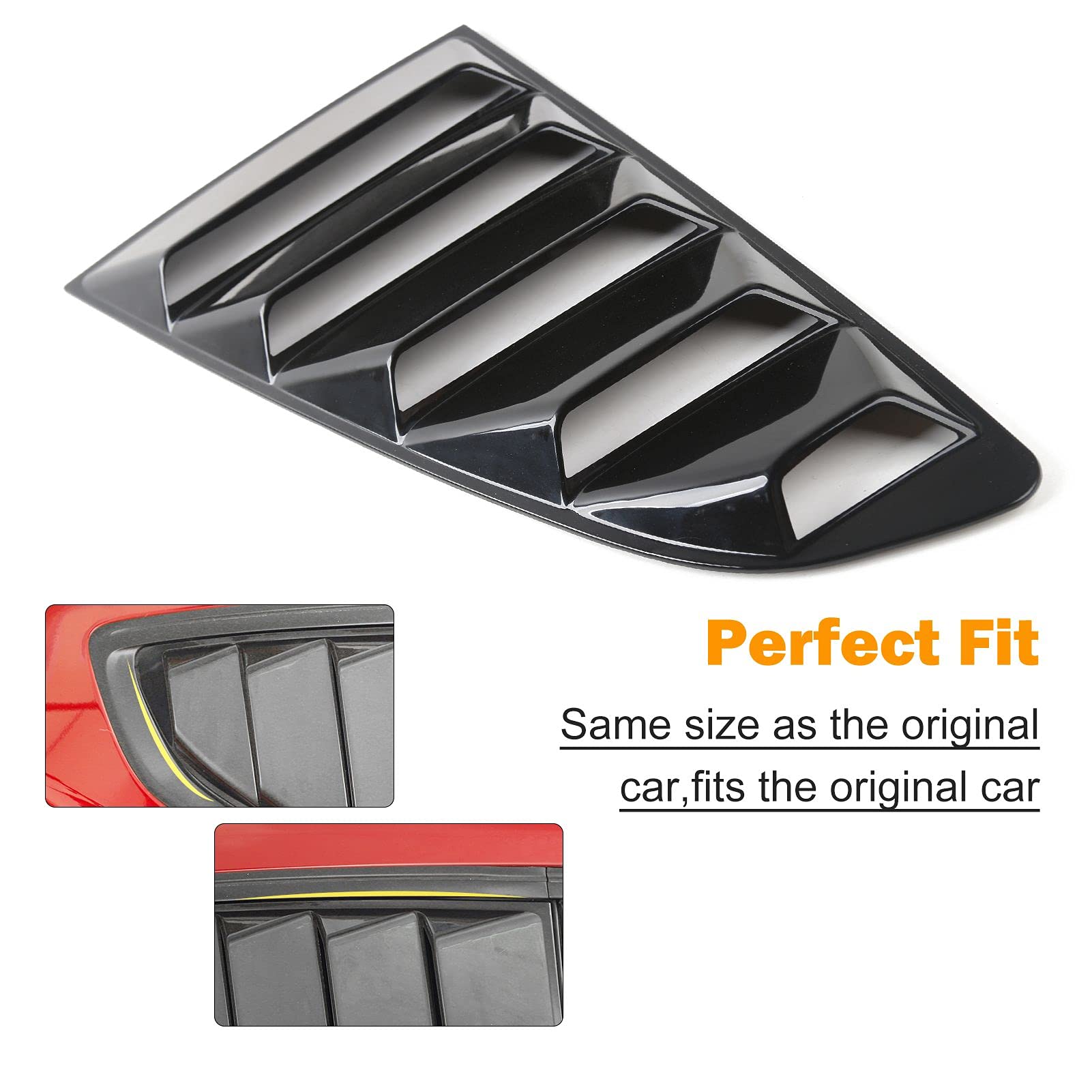 RT-TCZ Rear Quarter Side Window Scoop Louvers Sun Shade Cover Wind Vent Air Deflector Decoration Exterior Accessories for Ford M