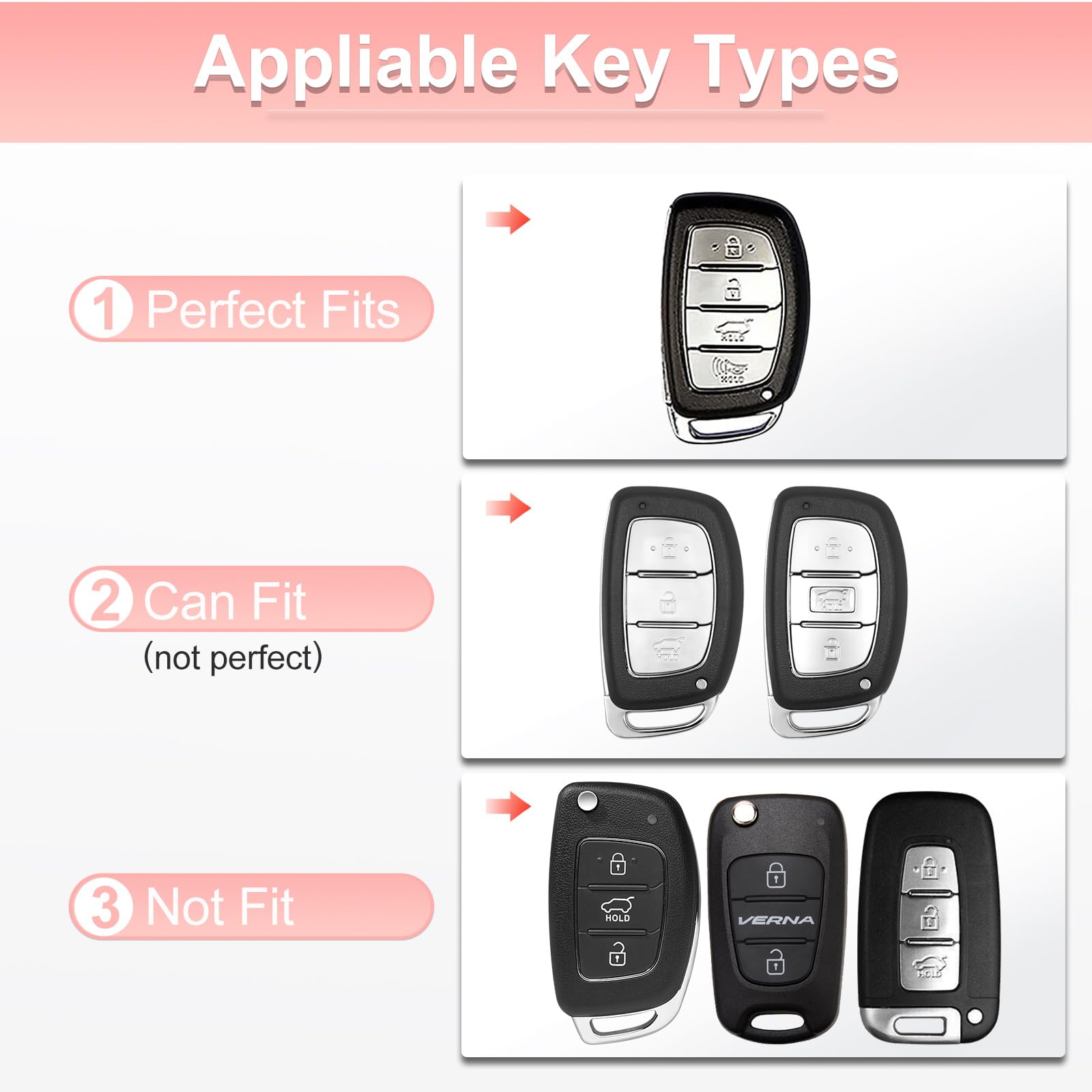 YO&YOYE for Hyundai Key Fob Cover with Keychain, Pink Soft TPU Key Case Protection Shell Fit for lantra Ioniq Sonata Tucson Elan
