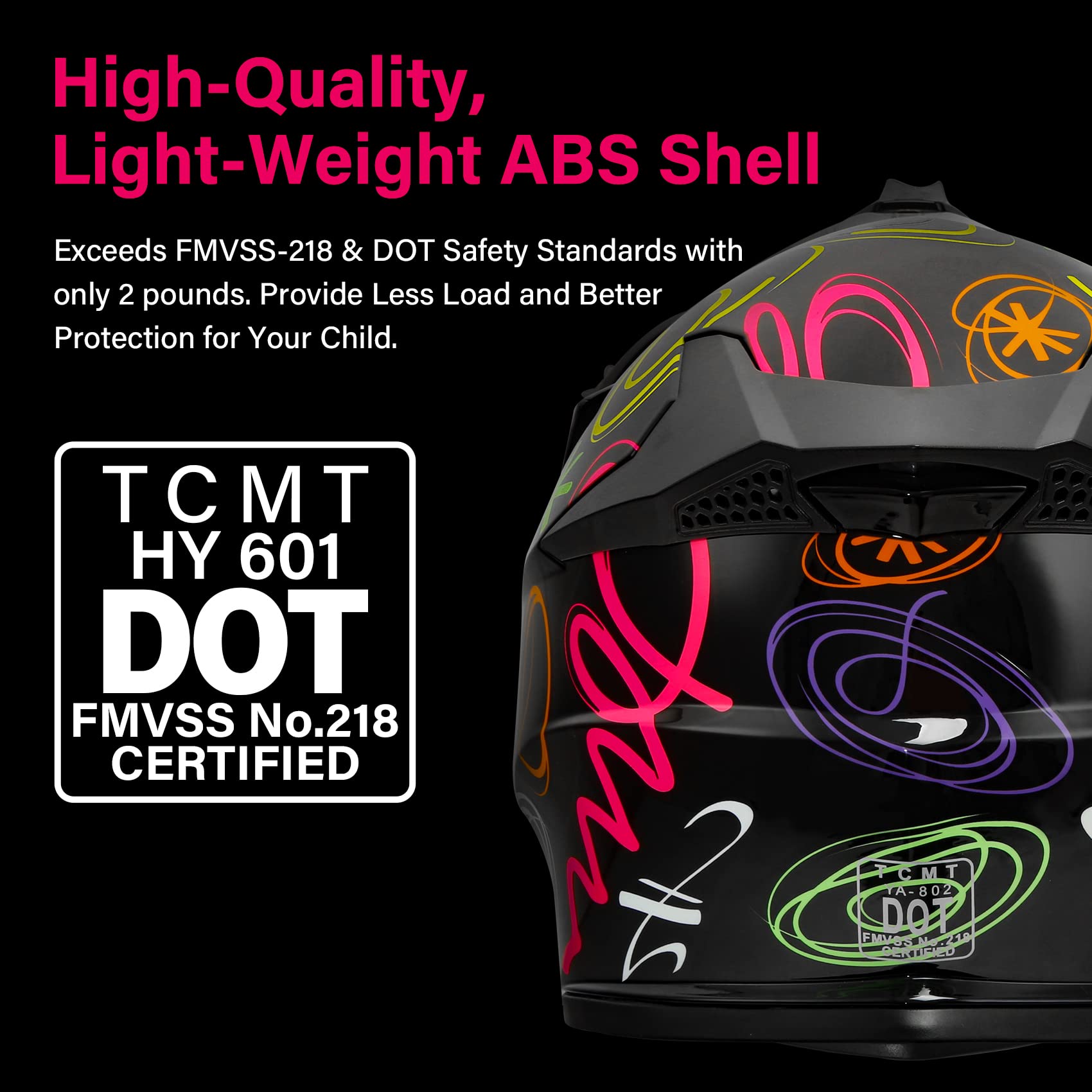 Tcmt Dot Youth & Kids Motocross Offroad Street Helmet Pink Butterfly Motorcycle Youth Helmet Dirt Bike Motocross Atv Helmet+Goggles+Gloves M