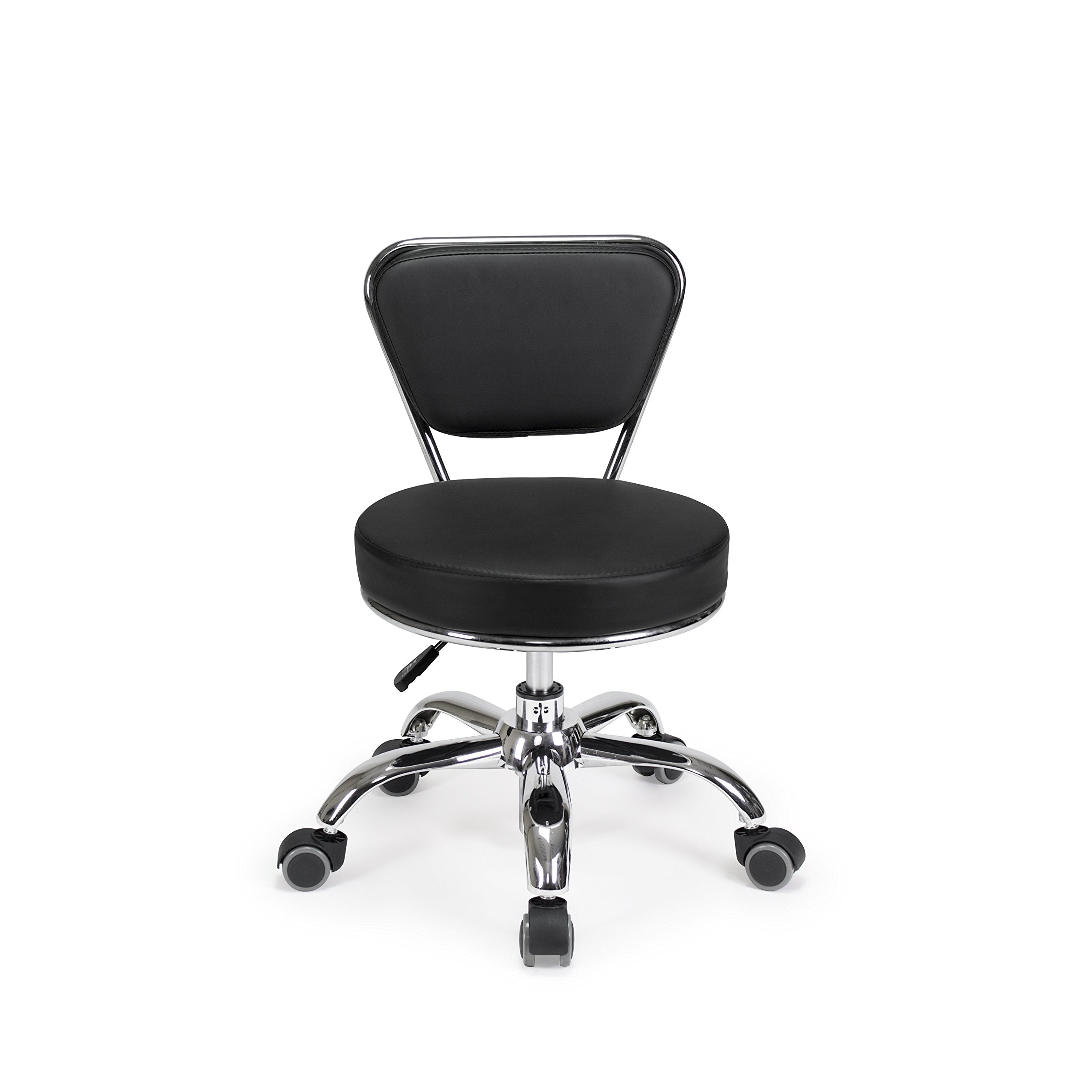 Mayakoba Dayton Garage Rolling Seat (Black) Pneumatic, Short Stool With Adjustable Height 13''-15'', Perfect For Garage Task, Ho