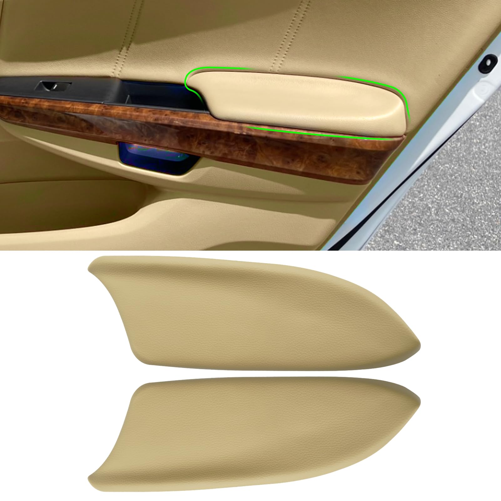 Apeser Compatible With Honda Accord Rear Door Panels Armrest Lid 2008-2012,2 Pcs Pu Leather Door Panel Armrest Cover For Accord
