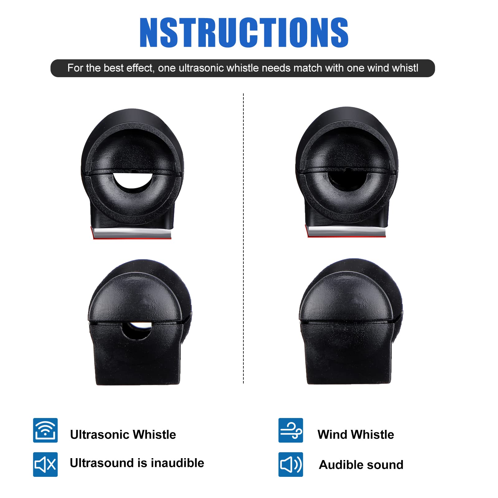 Frienda Deer Whistle - 10 Pieces Car and Motorcycle Warning Devices, Black Retro Style