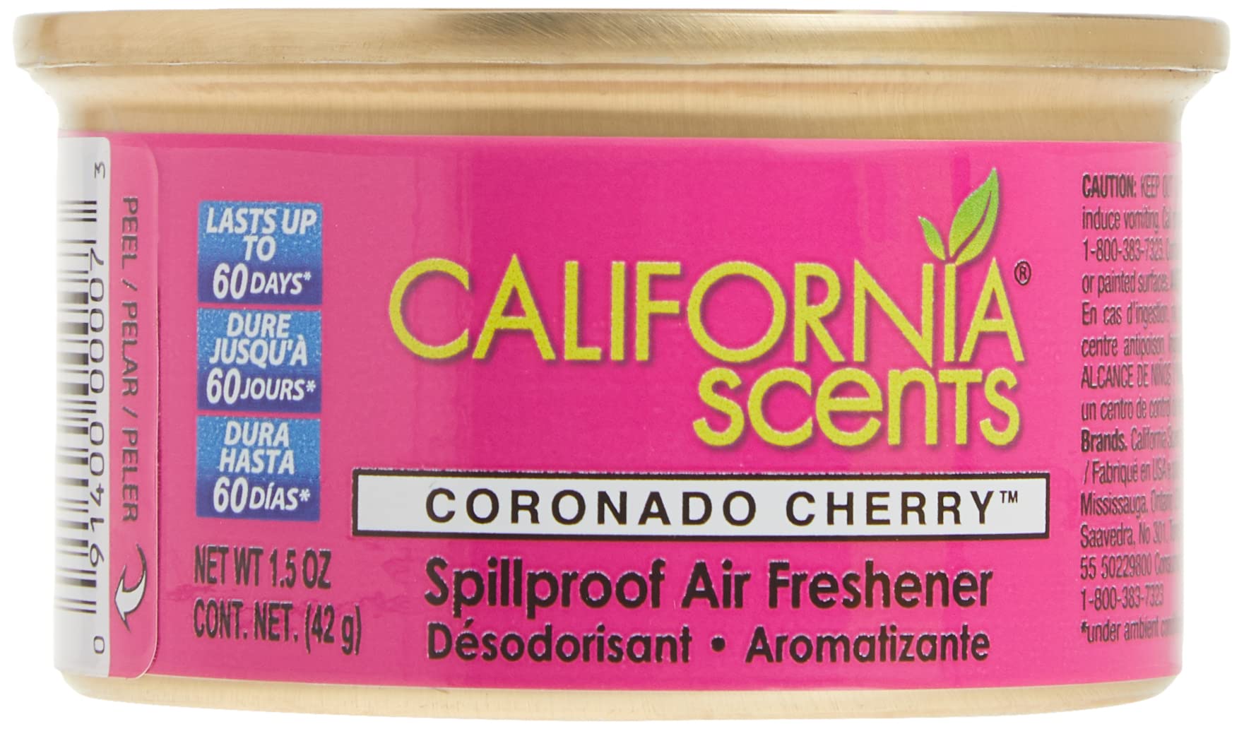California Scents Can Air Freshener Set of 12, Spillproof, 1.5 Oz Each, Coronado Cherry, Fresh & Bold, Ideal for Home & Car