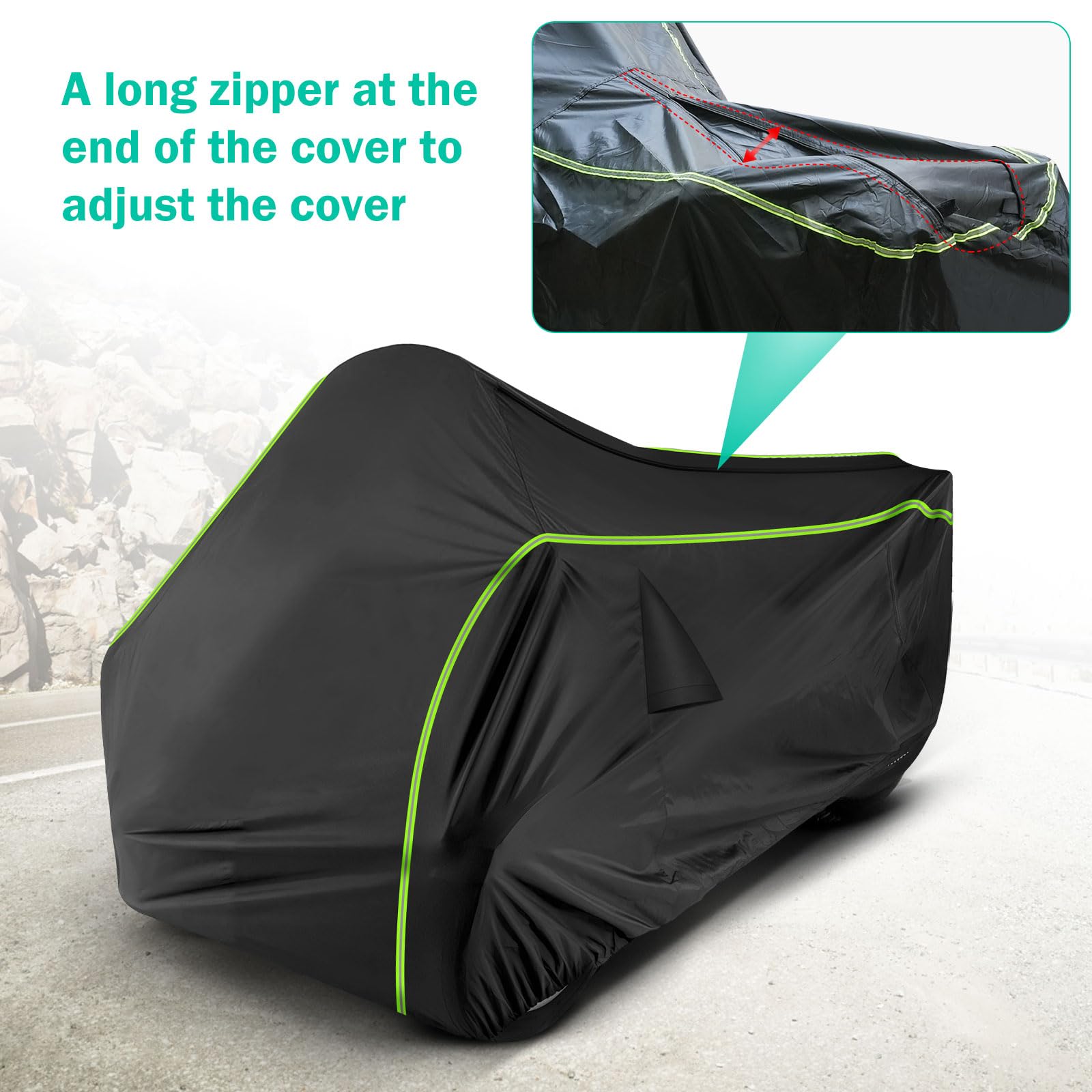 BIGACOVER Waterproof Full Cover for Can-Am Spyder RT 2020-2023 - Heavy Duty All Weather Protection, Black, 420D Oxford Cloth