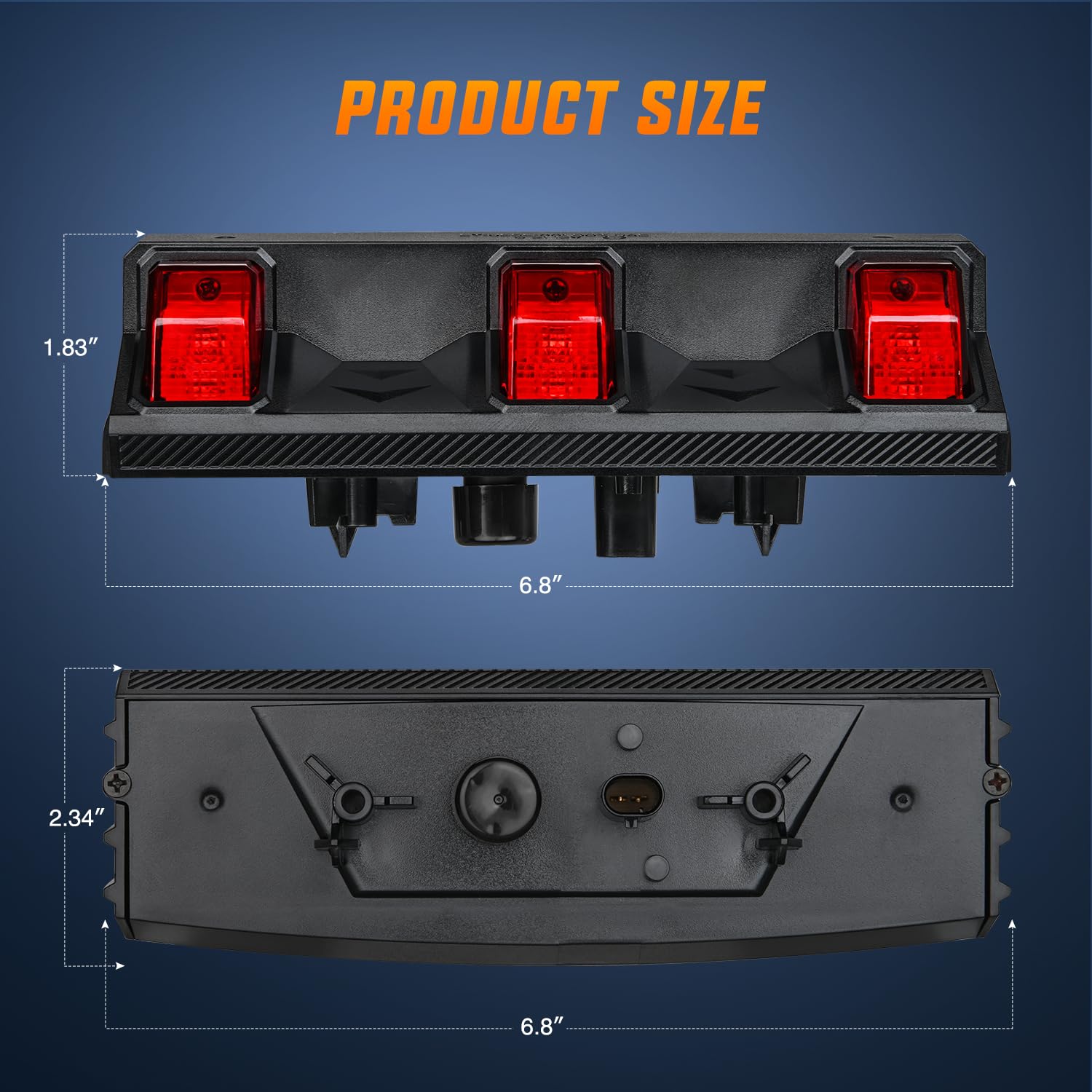 Nilight Third Brake Light for Jeep Wrangler JL/JLU 2018-2023, Smoked Lens, Model JL-221A, High Mount Stop Upgrade