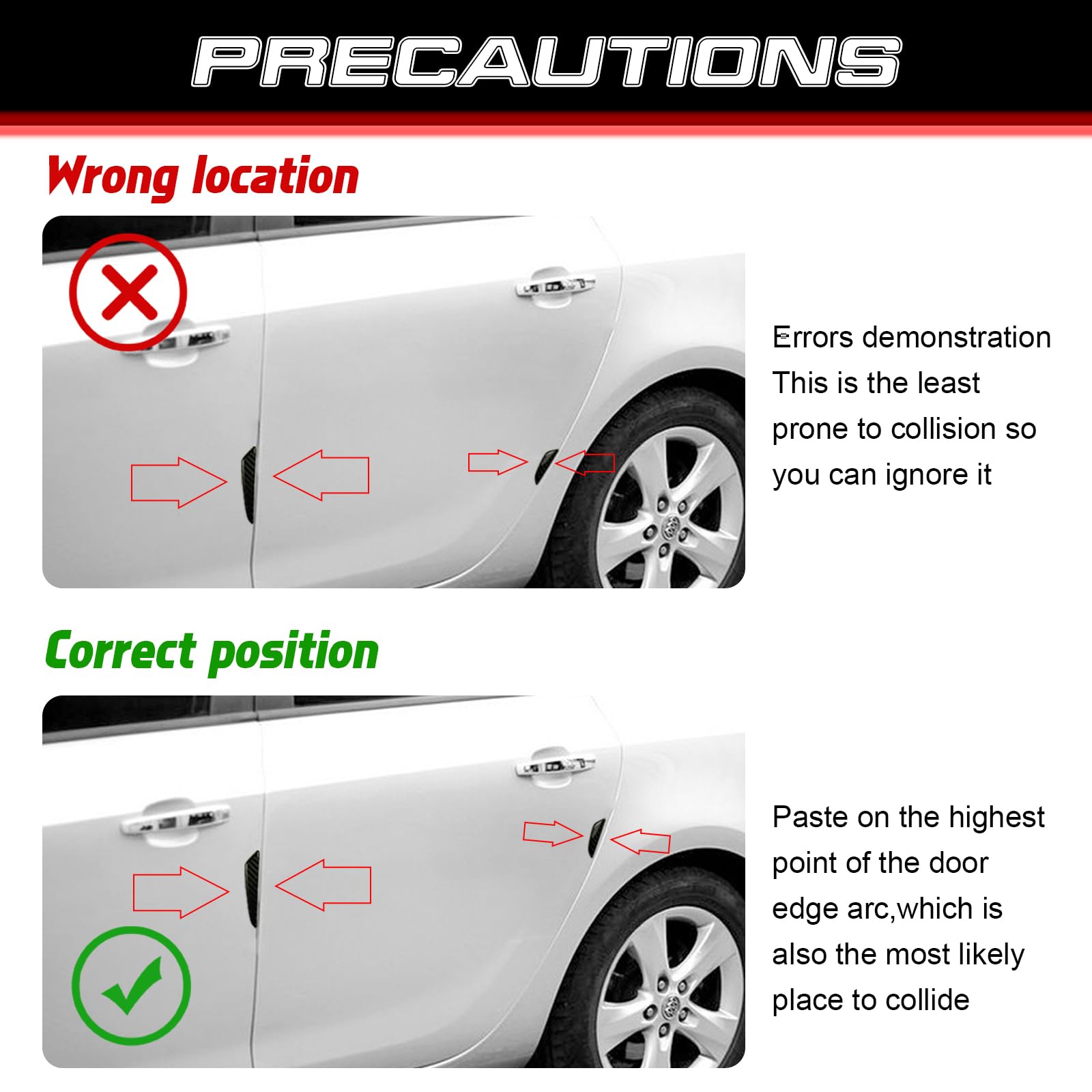 Xotic Tech Car Side Door Edge Guards Protector Sticker Trim, Genuine Soft Carbon Fiber, Compatible With Sedan Suv Pickup Truck