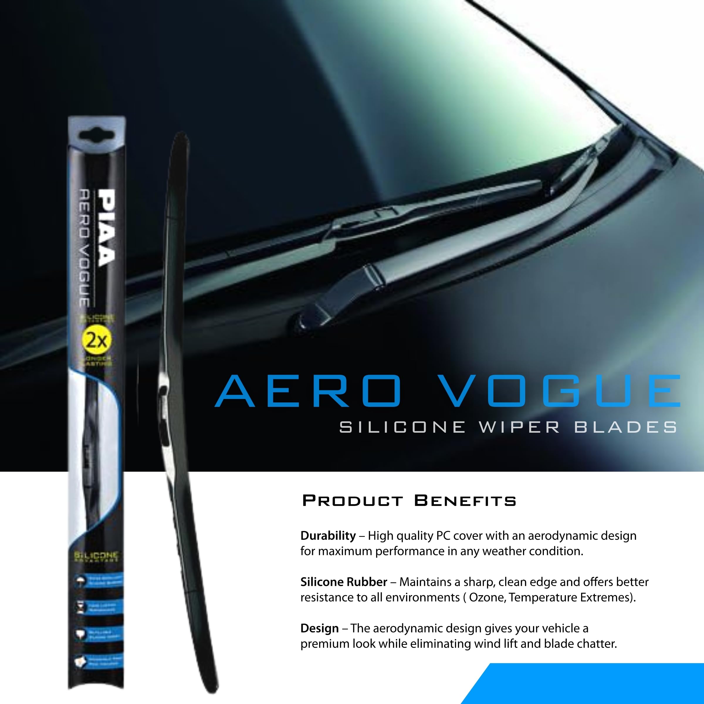 Piaa 96160 Aero Vogue Silicone Wiper Blade - 24'' 600Mm (Pack Of 1)