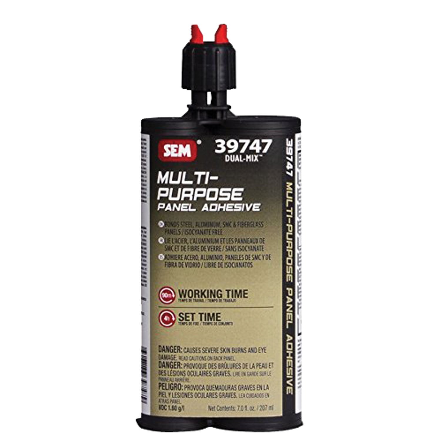 SEM Multi-Purpose Panel Adhesive, 7 oz., Black, Model 39747, Aluminum Material