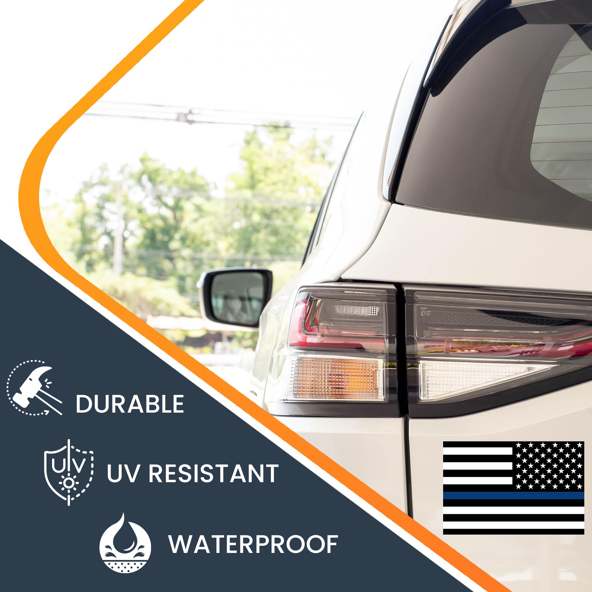 Magnet Me Up Thin Blue Line Reverse American Flag Magnet Decal, 4X6 Inches, Heavy Duty Automotive Magnet For Car Truck Suv, In S