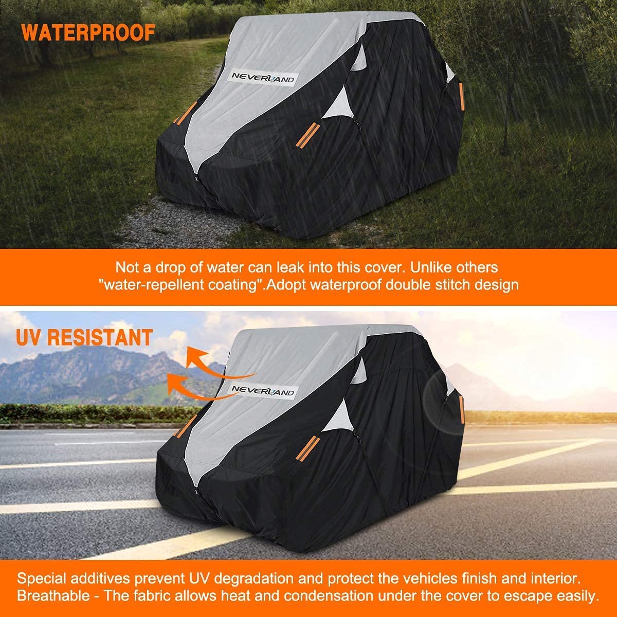 Neverland Utv Cover Waterproof Heavy Duty 4-6 Seater 4 Door All Weather Protection For Polaris Ranger Rzr General Can-Am Maverick Defender Kawasaki Mule Side By Side Covers