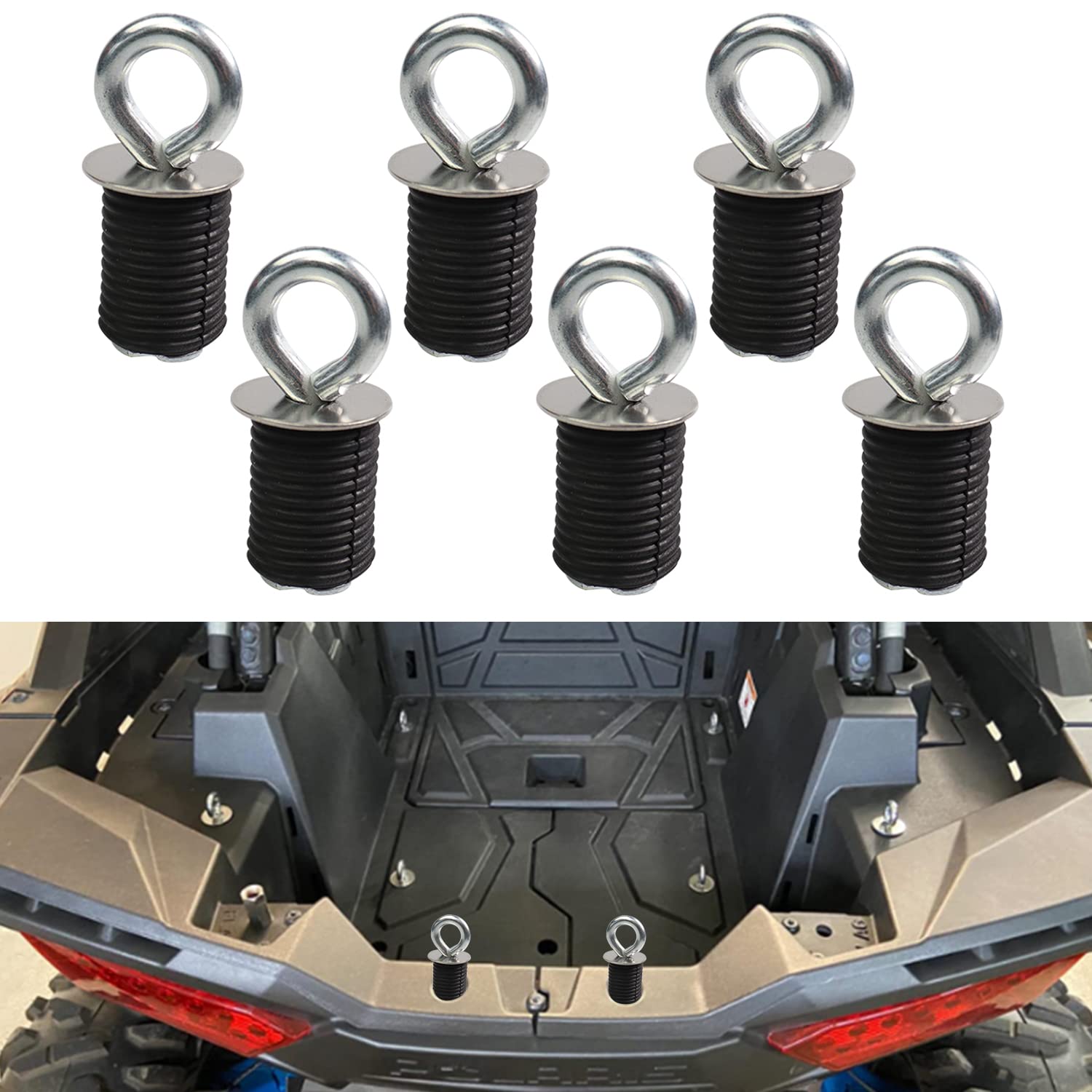 Tie Down Anchors Rubber Bed Anchors Compatible With Polaris Rzr Sportsman Ace 570/450/850 With 1'' Hole Not For Ranger Or Genera