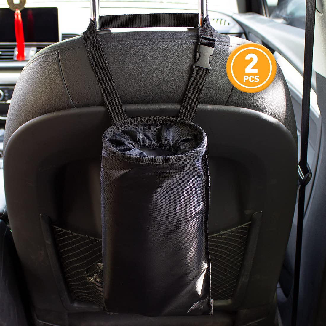 UTSAUTO 2 Pack Car Trash Bags Car Trash Can Washable Eco-Friendly Seat Back Hanging Car Trash Bag Car Garbage Bag for Car,Travel
