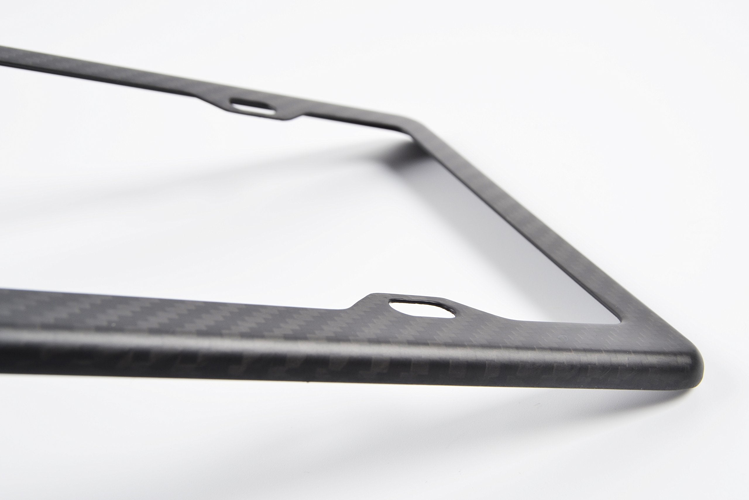 BLVD-LPF OBEY YOUR LUXURY 100% Real Carbon Fiber License Plate Frame with Slim 4 Holes & Matching Screw Caps | Matte Black Licen