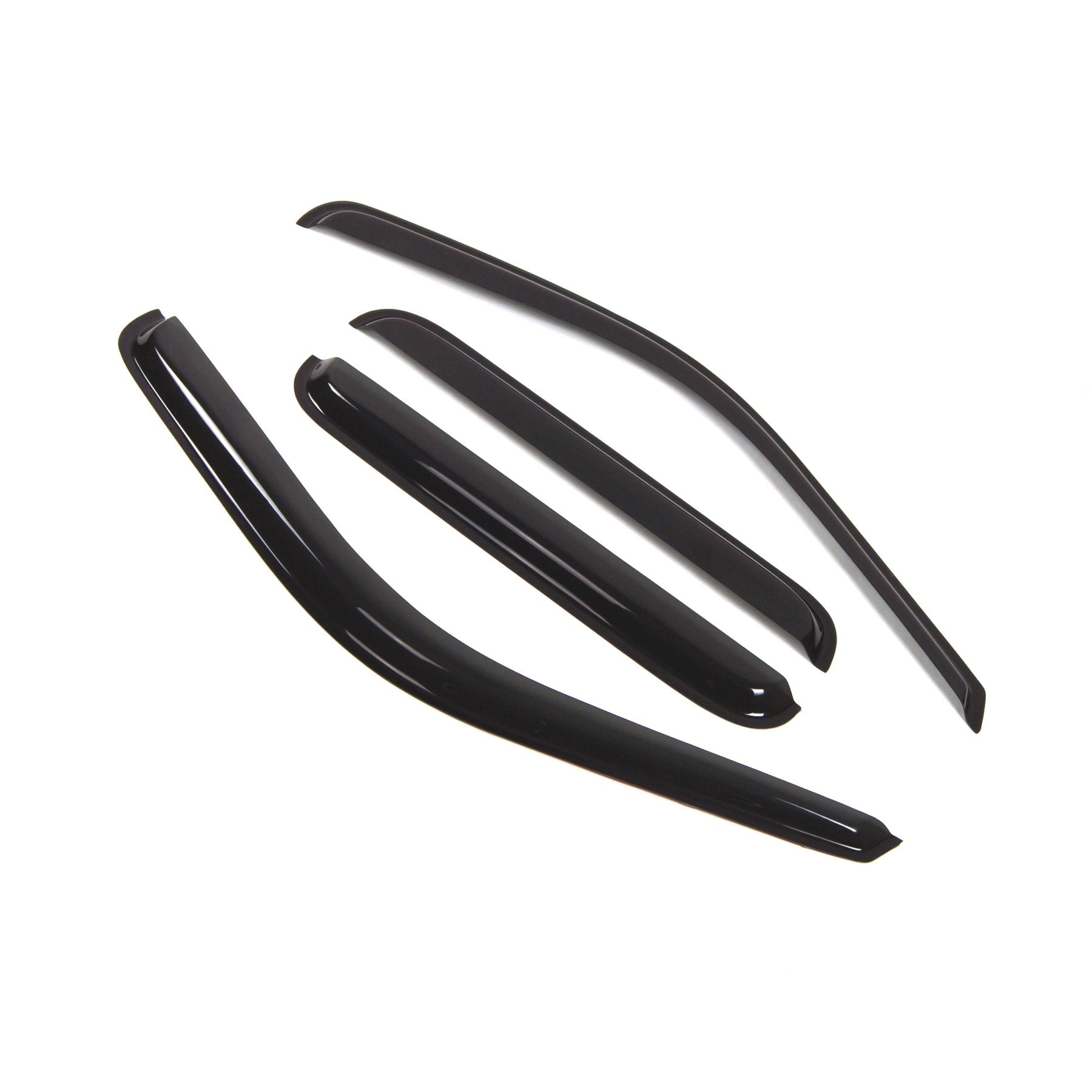 Tuningpros WD2-192B Dark Smoke 4 Pcs Set Window Visor (Outside Mount) Deflector Rain Guard Compatible with 2017-2018 Ford F-350 