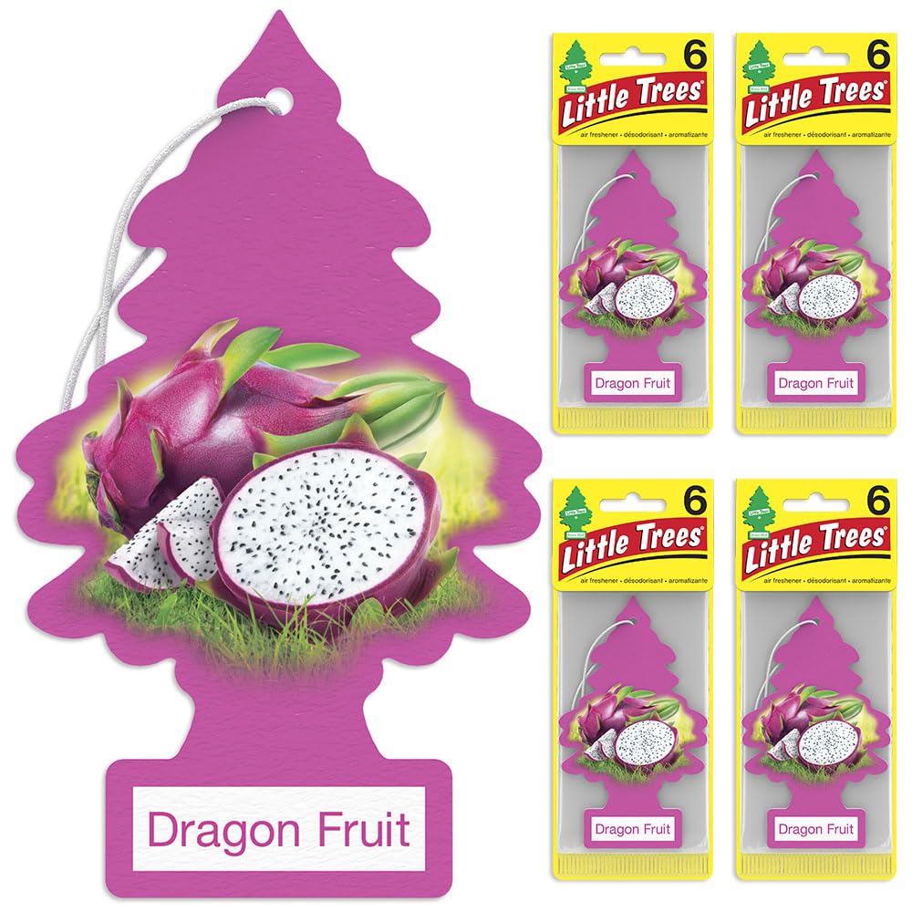 Little Trees Air Fresheners Car Air Freshener. Hanging Tree Provides Long Lasting Scent For Auto Or Home. Dragon Fruit, 24 Air F