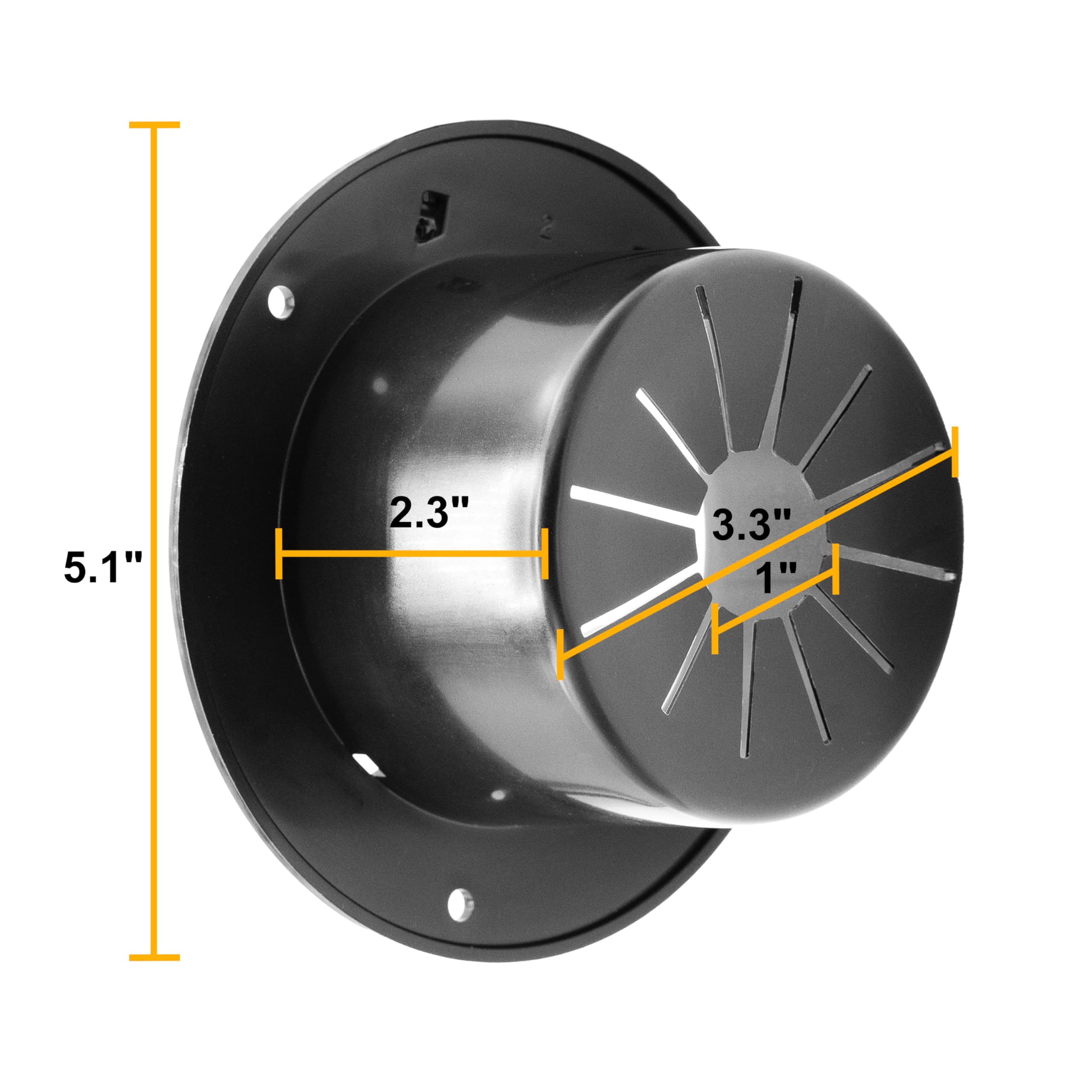 Halotronics 5-Inch Round Electric Cable Hatch for 30/50 Amp Cords, Black - Model HT-EH01B, Durable Plastic Construction