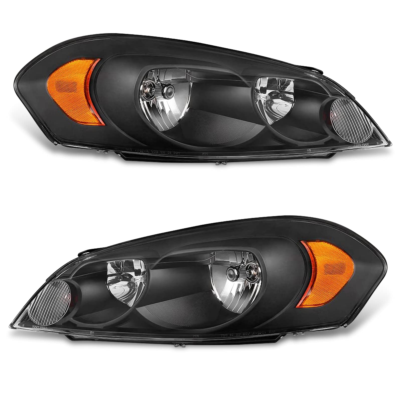 Adcarlights For 2006-2013 Impala Headlight Assembly Compatible With 14-15 Chevy Impala Limited / 06-07 Chevy Monte Carlo Clear L