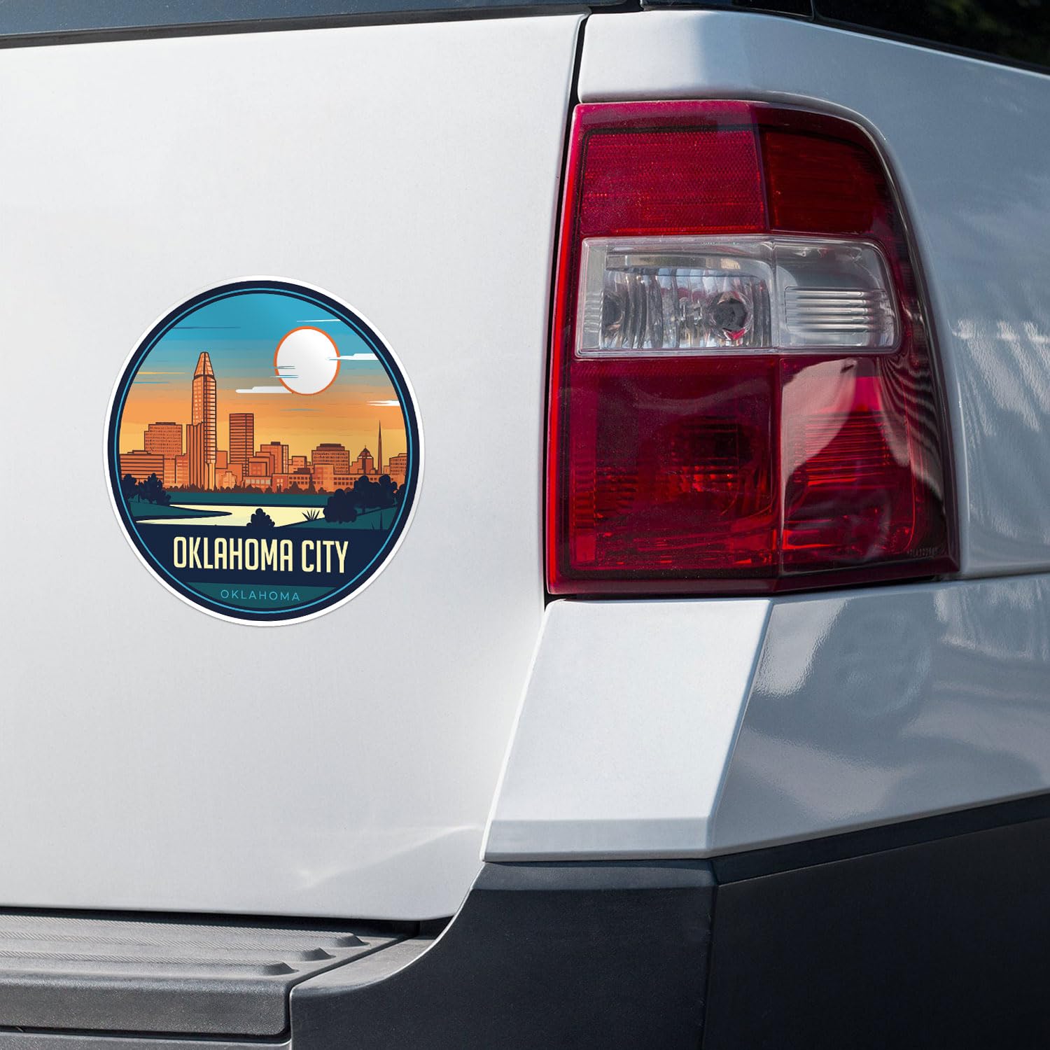 Oklahoma City Sticker - Waterproof Vinyl Decal for Car Bumper, Laptop, Water Bottle, Wall, and Window, Size - 3'' Longer Side