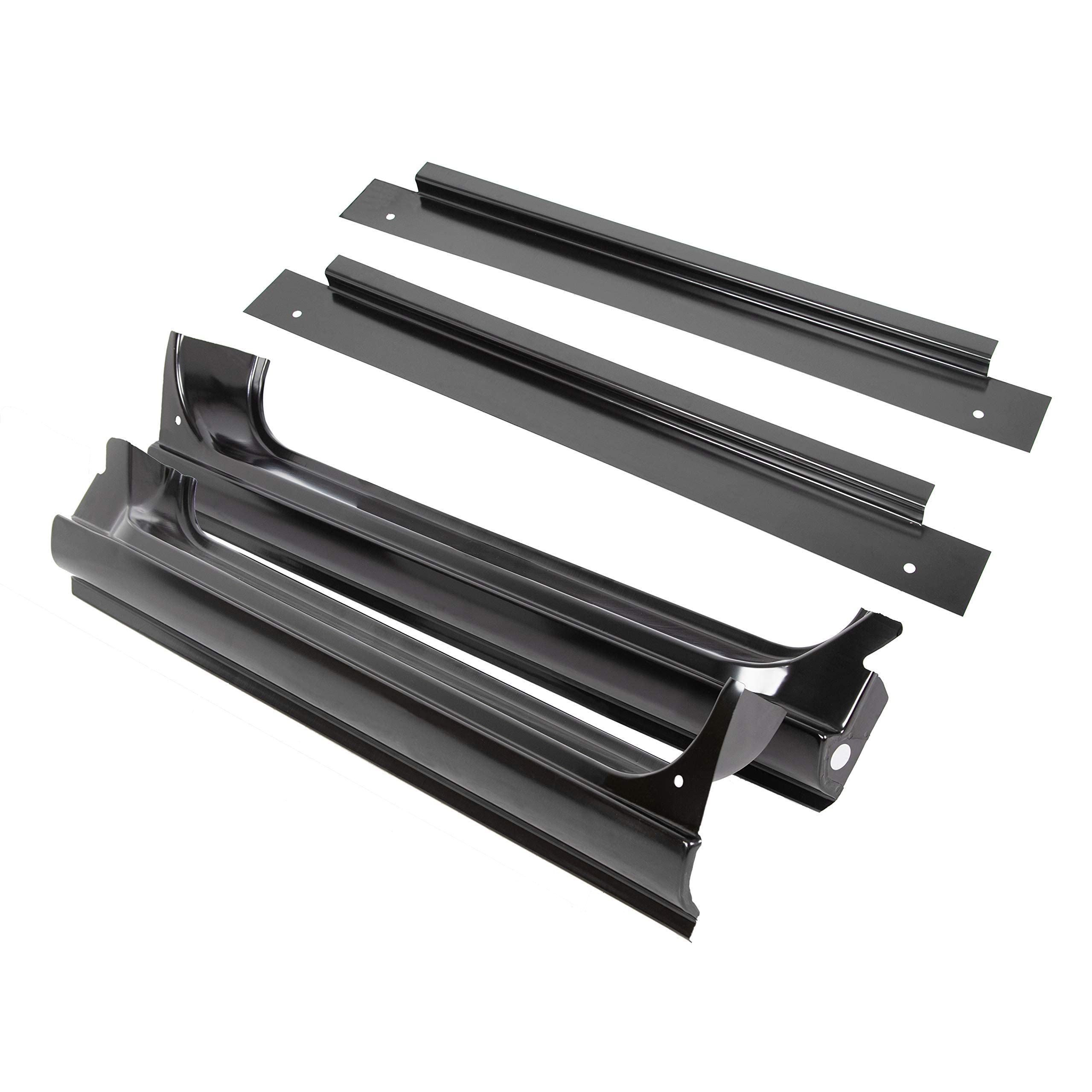 ECOTRIC Full Rocker Panels for 1967-1972 Chevy C10 Truck, Iron, Black, Model ECOET-322, Includes Inner Patch Panels