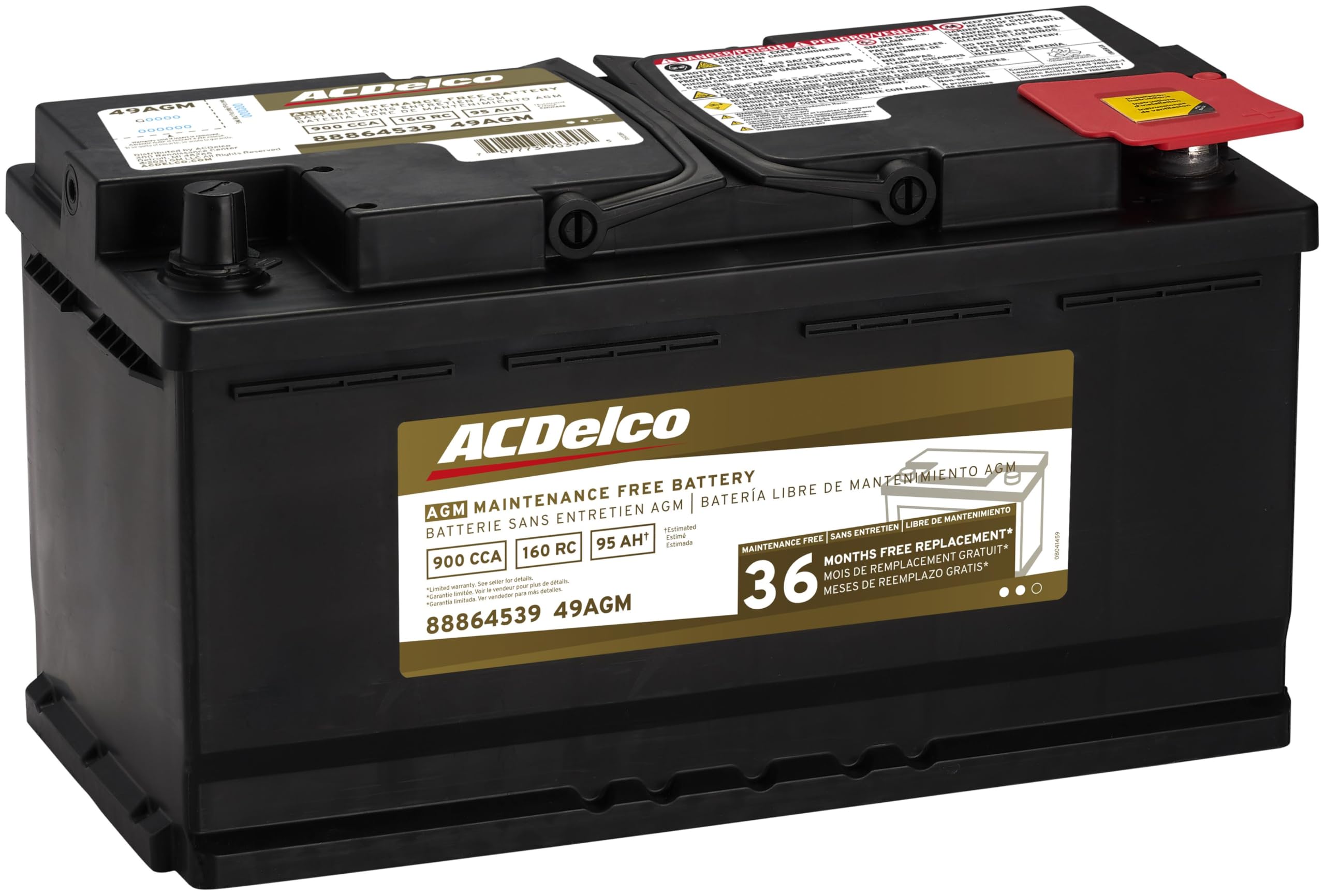 ACDelco Gold 49AGM AGM Battery - 36 Month Warranty, BCI Group 49, Durable Power Supply