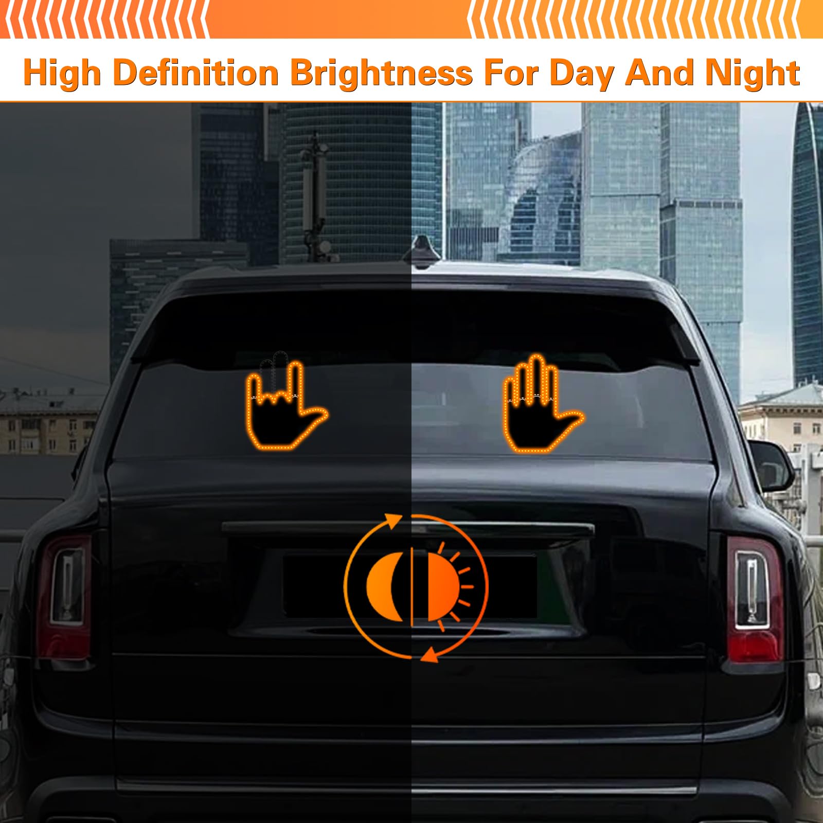 howdot Glogesture Hand Light - 4 in 1 LED Sign, Remote Control, Black, Model HSS-001, Cool Car Accessory for Father's Day