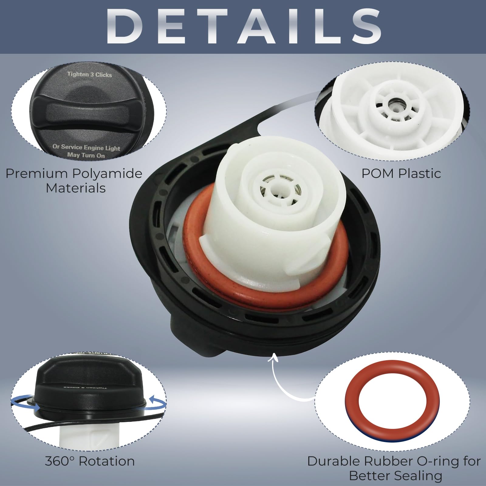 Gas Cap Fuel Cap For Chevrolet Gmc Cadillac, 2005-2011 Silverado/Sierra 1500(Not Included Classic&Hd), 2005-2011 Tahoe/Yukon/Sub