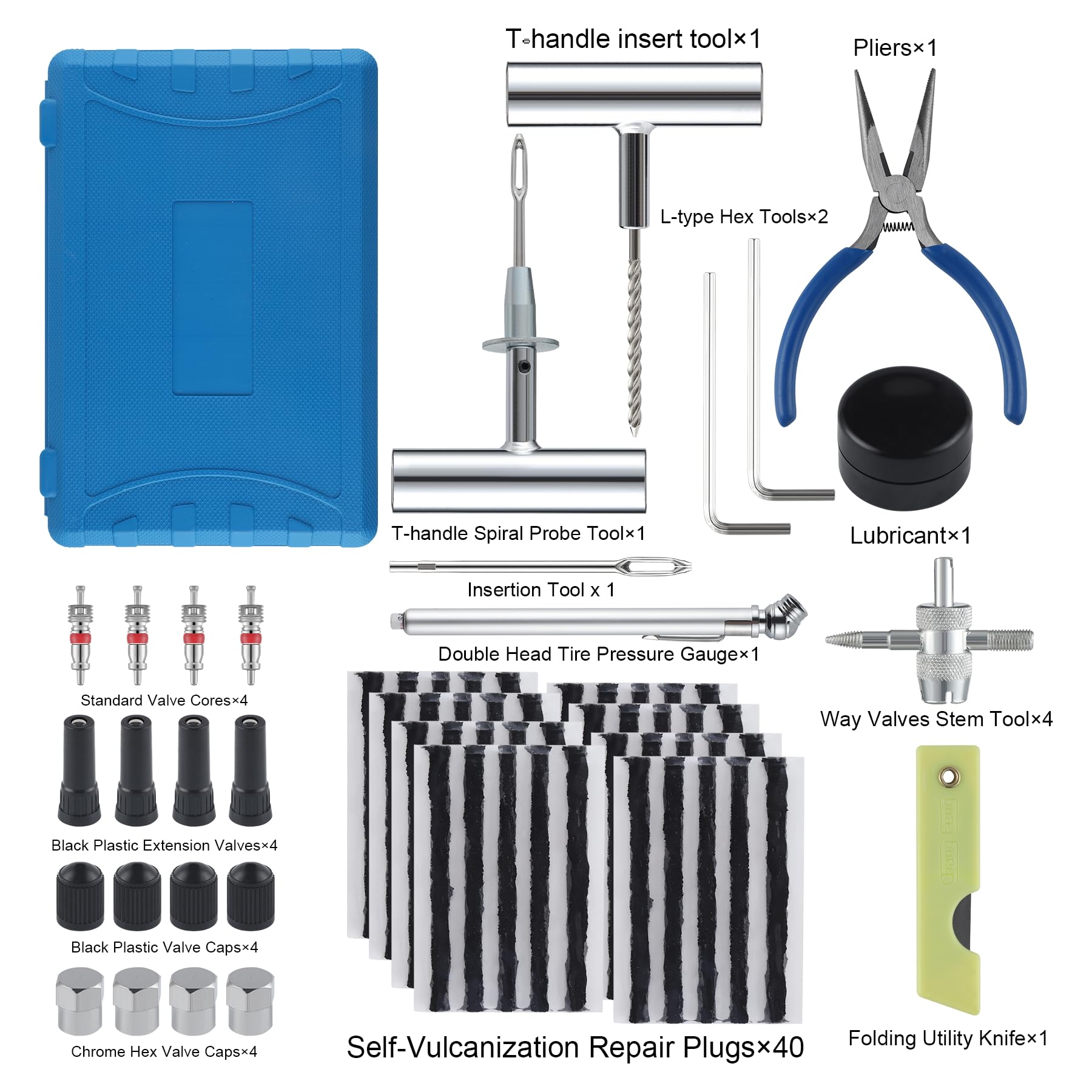 Singaro Tire Repair Kit With Plugs, 68Pcs Tire Plug Kit Heavy Duty Professional For Car, Motorcycle, Jeep, Truck, Tractor Flat T