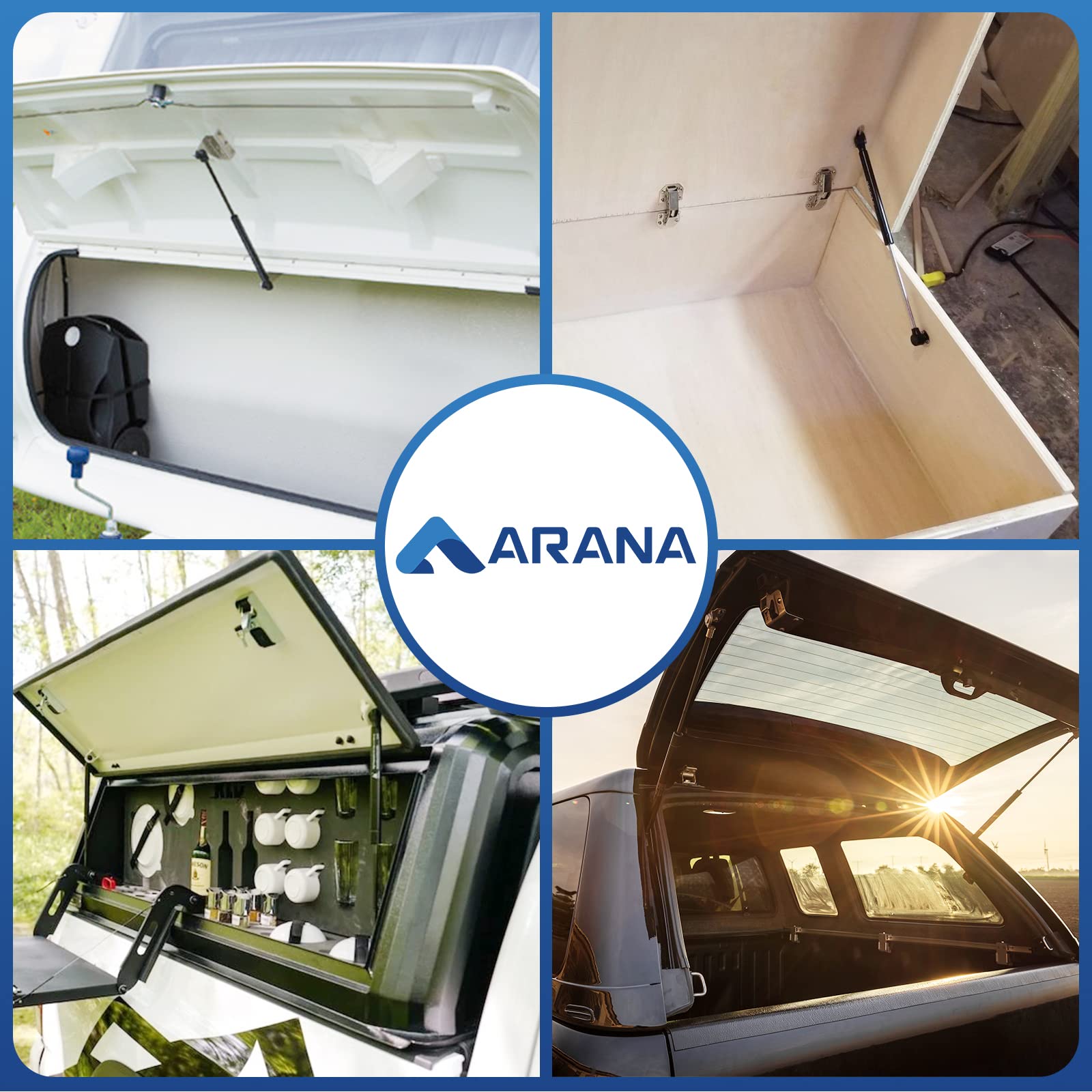 Arana C16-09461 14 Inch 40Lb/178N Gas Struts Spring Shocks, Sl-14-40 14 '' 40 Pounds Lift Support For Truck Topper Rear Window L