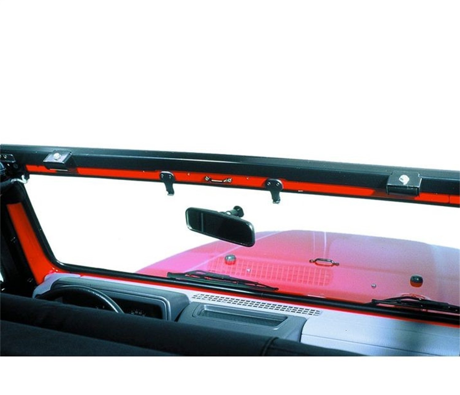 Bestop 5123801 NoDrill Header Windshield Channel for 19972006 Wrangler TJ