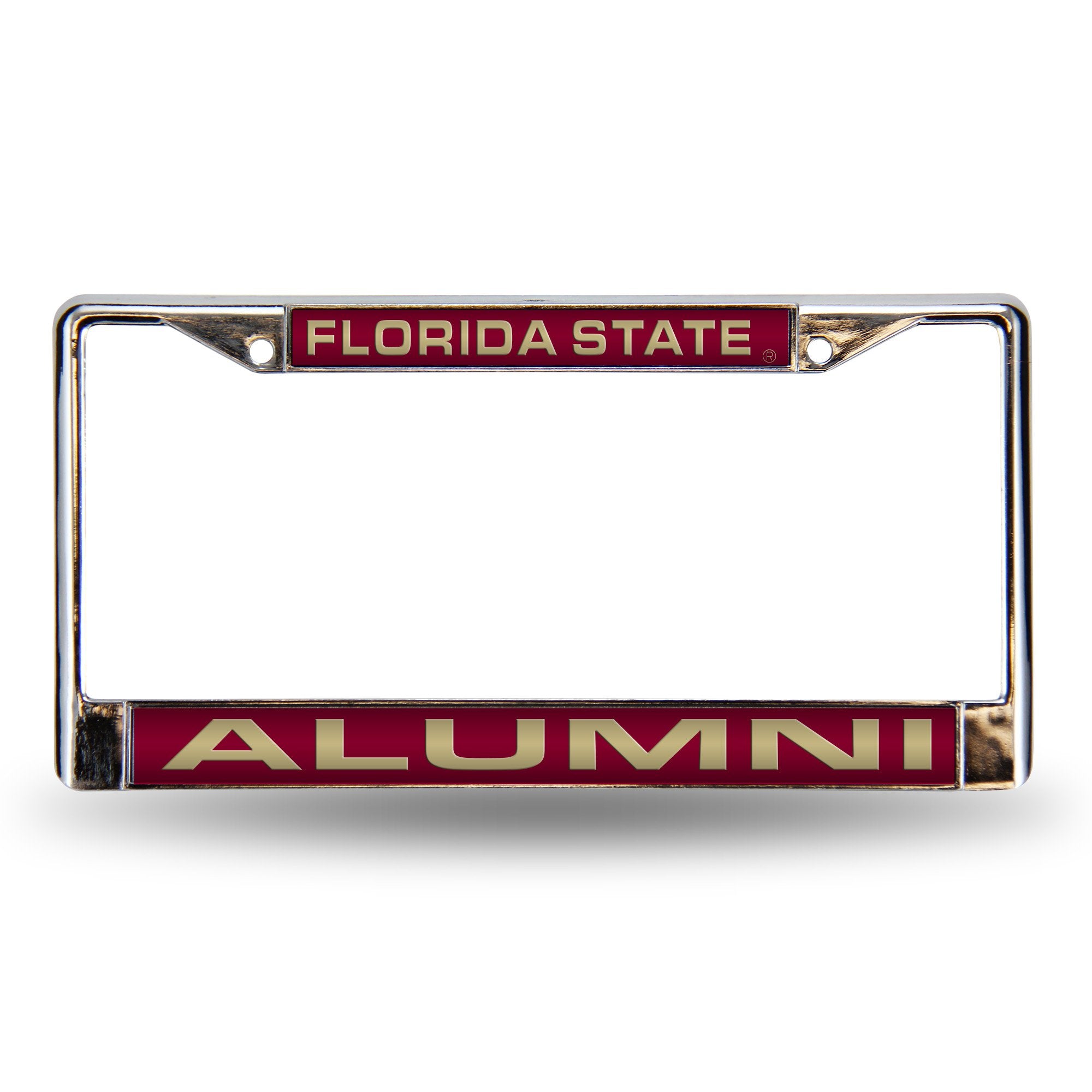 Rico Industries Ncaa Florida State Seminoles Alumni Red 12'' X 6'' Laser Cut Chrome Frame - Car/Truck/Suv Automobile Accessory