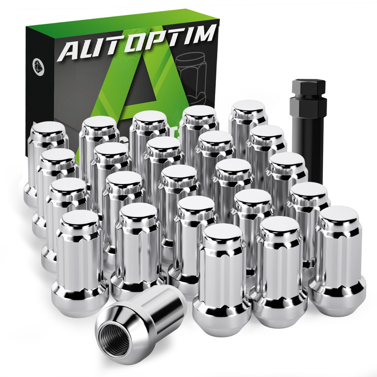 AUTOPTIM 24PCS M12x1.5 Lug Nuts - Replacement for 1984-2023 Toyota 4Runner, 1995-2022 Tacoma, 2000-2006 Tundra Aftermarket Wheel