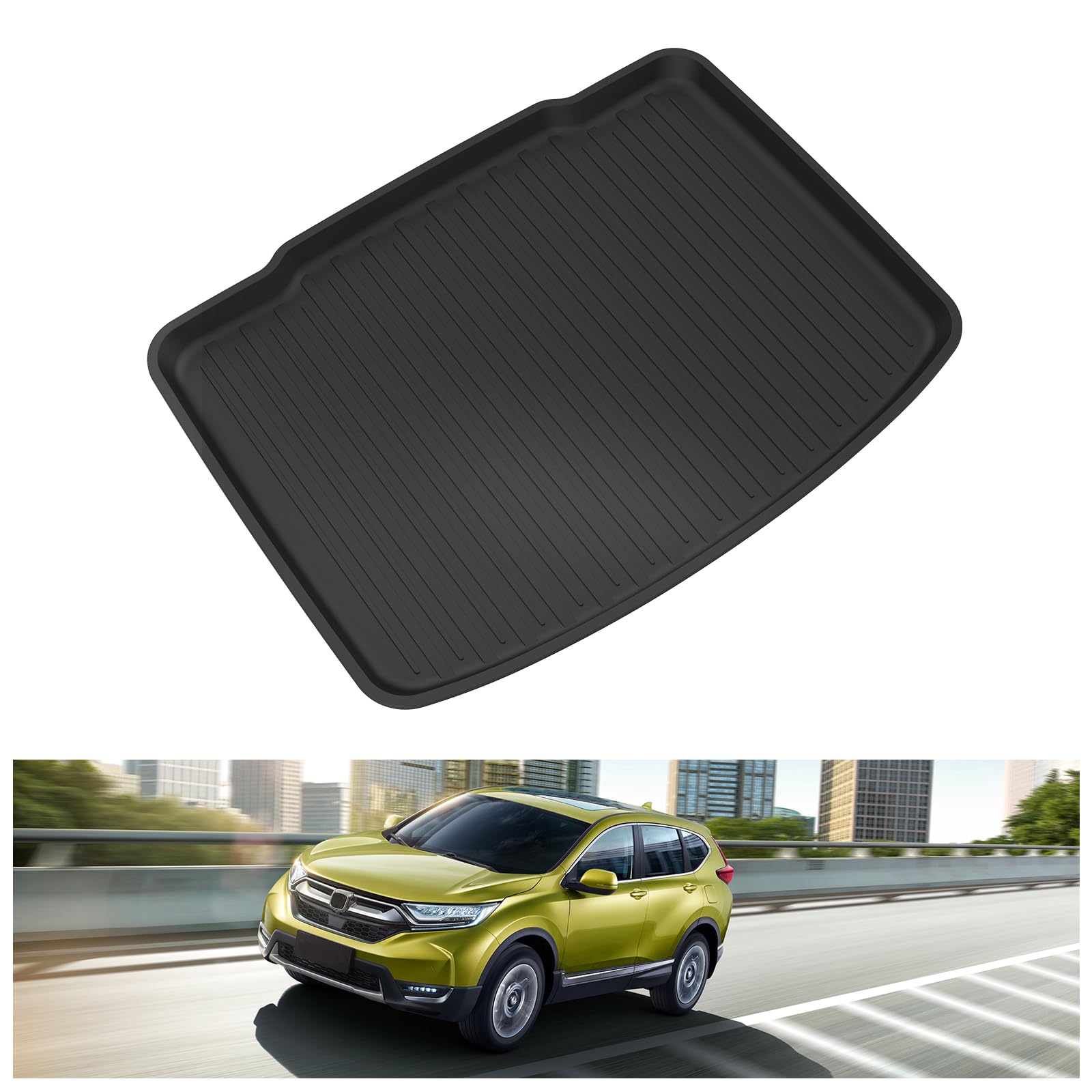 Kiwi Master Cargo Trunk Mat For 2017-2022 Honda Cr-V All Weather Trunk Liner Tpe Slush Mats Black - Factory Cargo Deck Must Be I