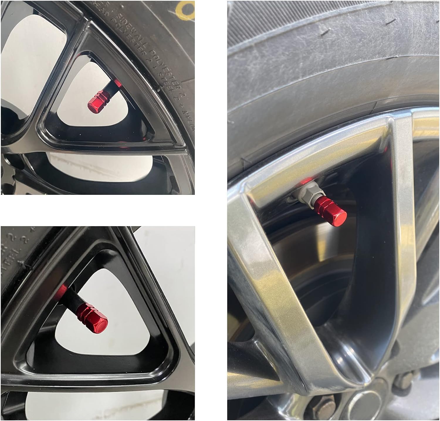 Justtop Car Tire Valve Stem Caps, 12Pcs Air Caps Cover, Universal For Cars, Suvs, Bike, Trucks And Motorcycles-Red