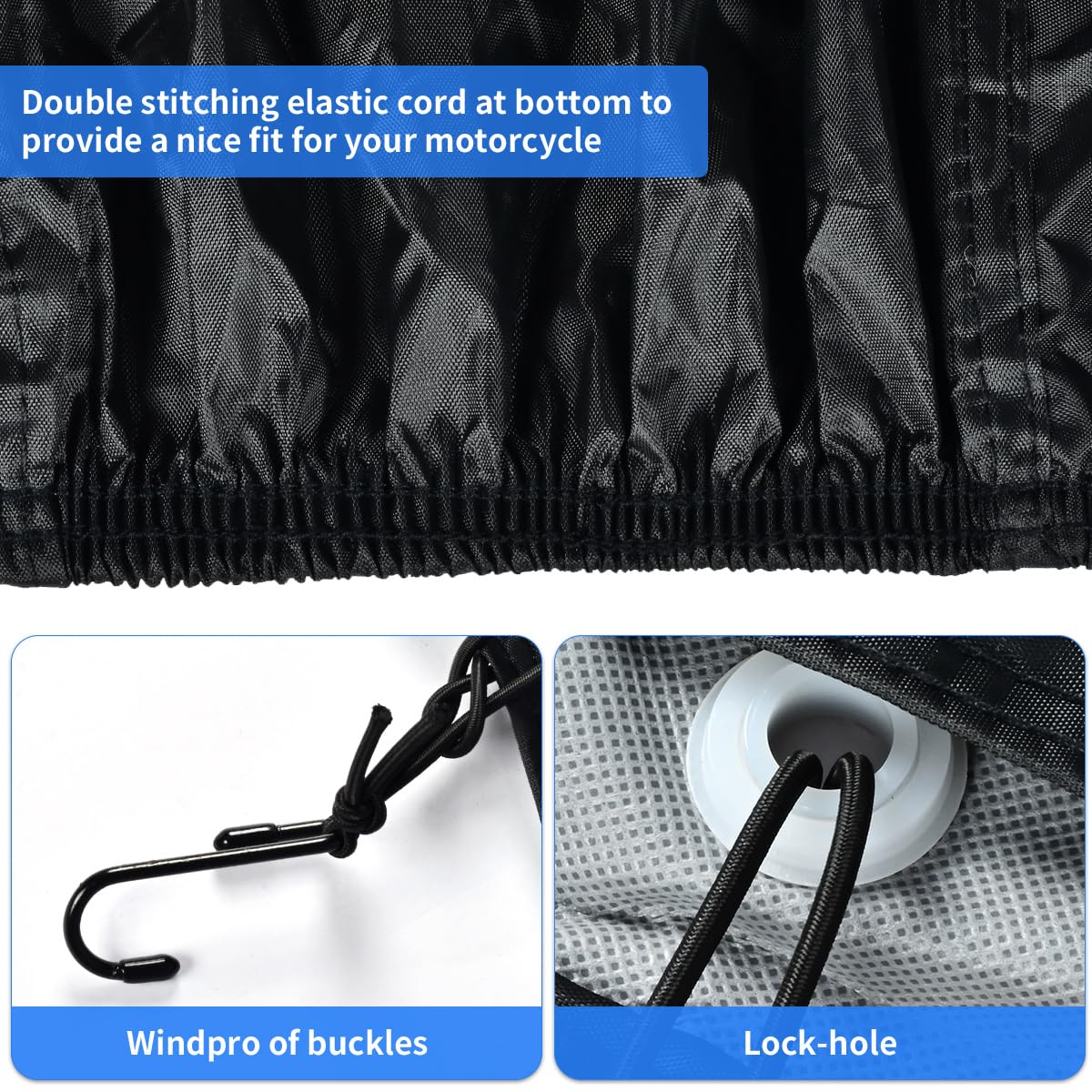 Motorcycle Cover All Season Waterproof Scooter Cover With Lock Holes And Inner Flame Retardant Cloth, Outdoor Motorcycle Cover S
