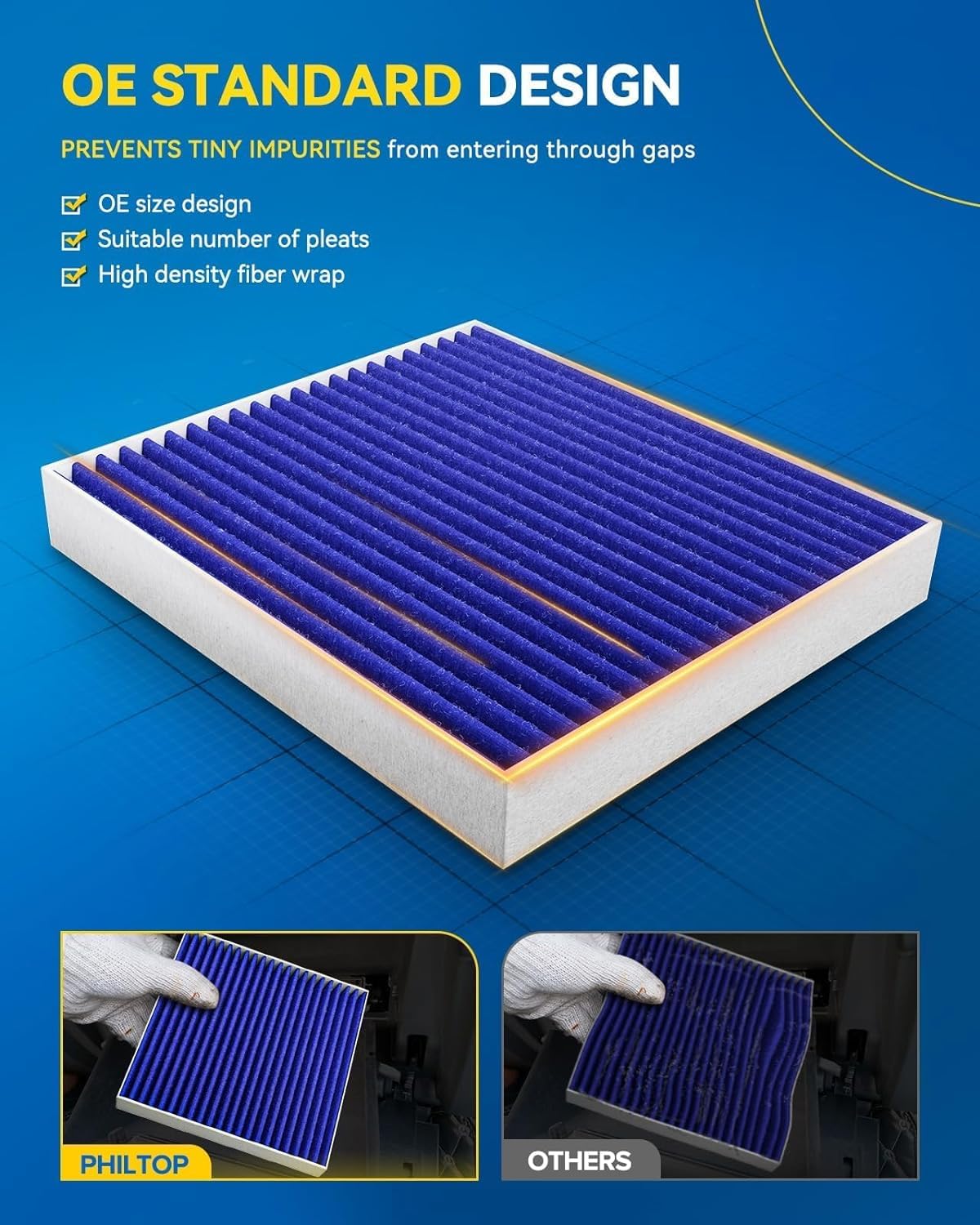 Philtop Cabin Air Filter, Replacement For Cf11173,2007-2012 Altima,2009-2014 Murano; Maxima,2011-2017 Quest, Premium Cabin Filte
