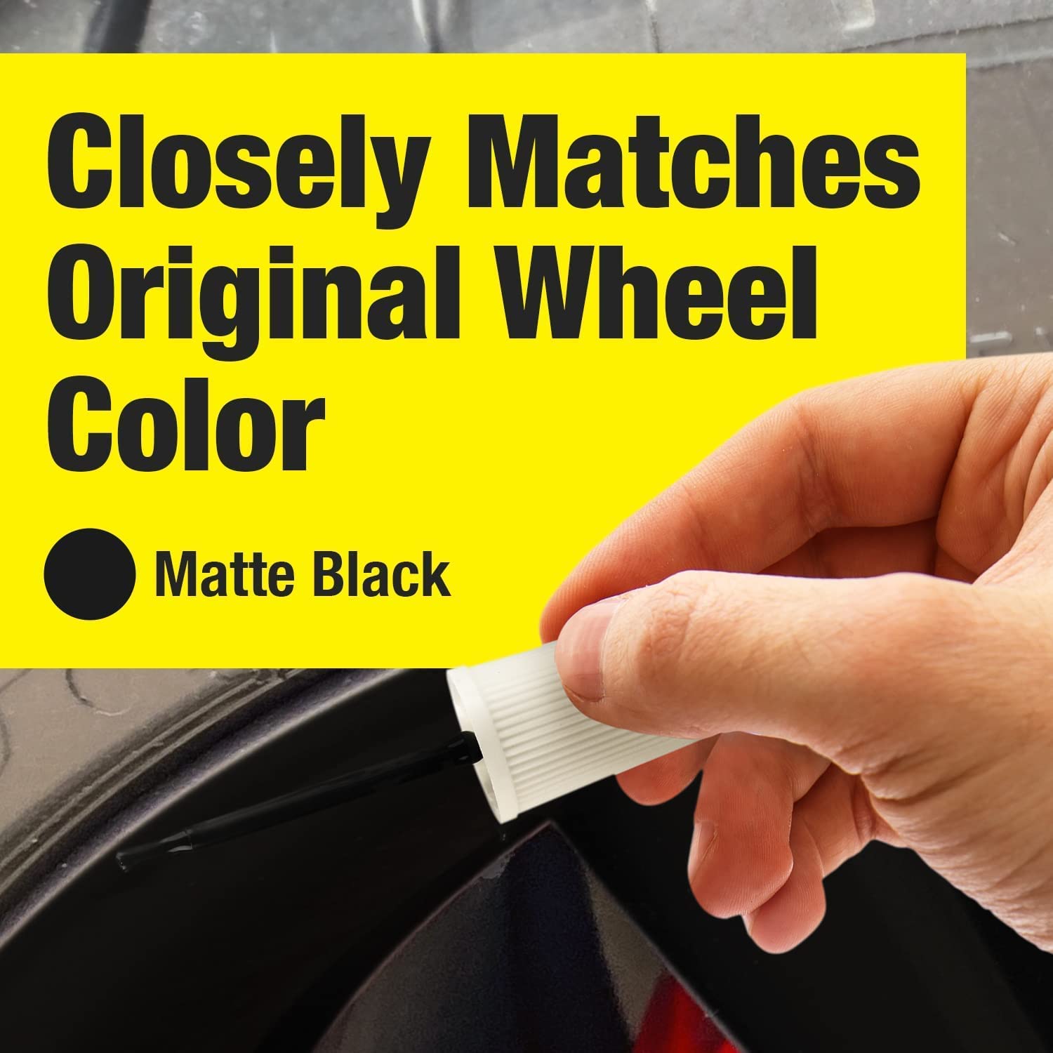 MISSION AUTOMOTIVE Black Rim Touch Up Paint - Satin Matte Finish, Easy Application, Small Size for Tesla Alloy Wheels