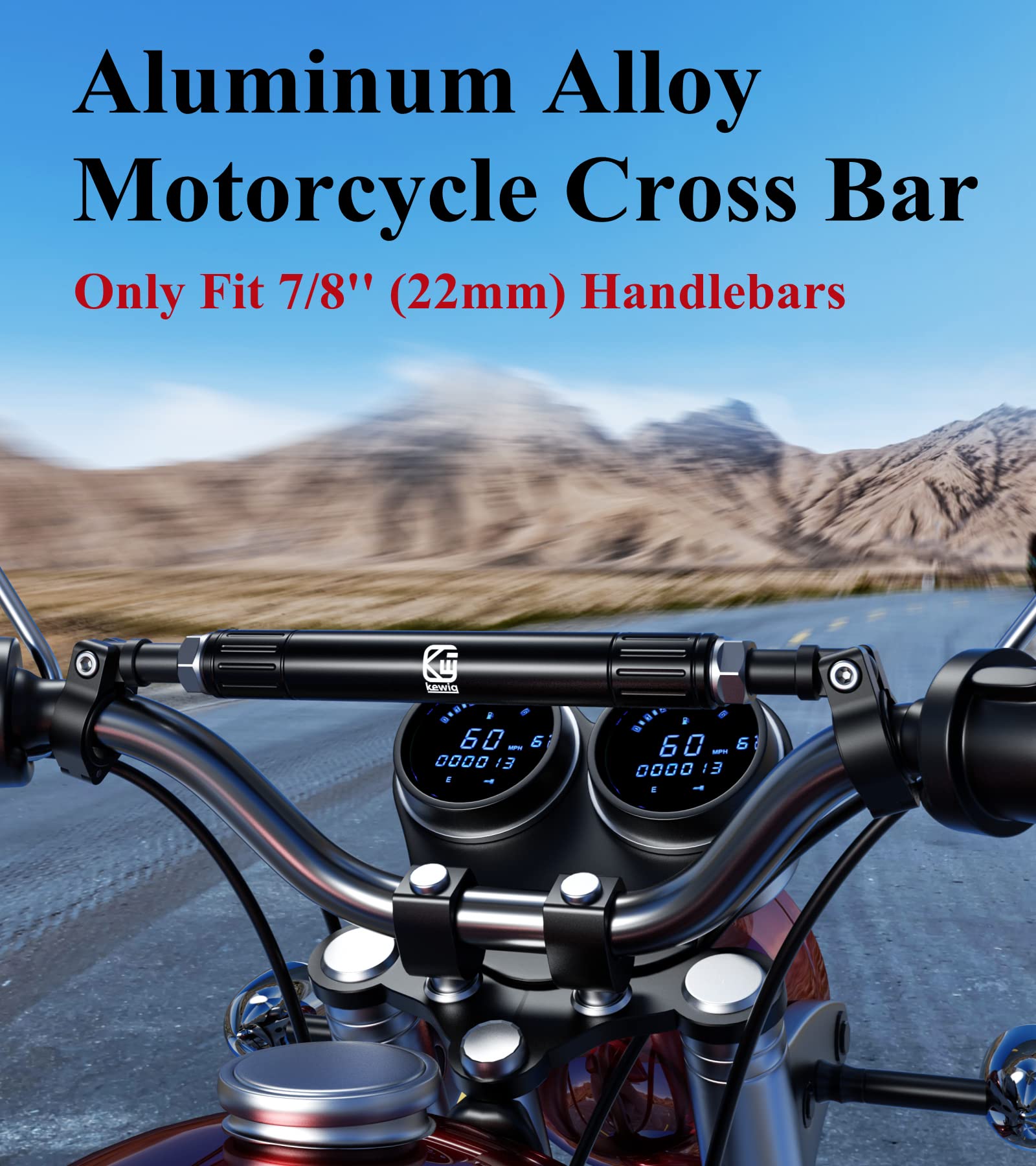 BRCOVAN Aluminum Alloy Motorcycle Handlebar Extender, Adjustable Length, Black, Model HB2, Compatible with 22mm Diameter Handlebars