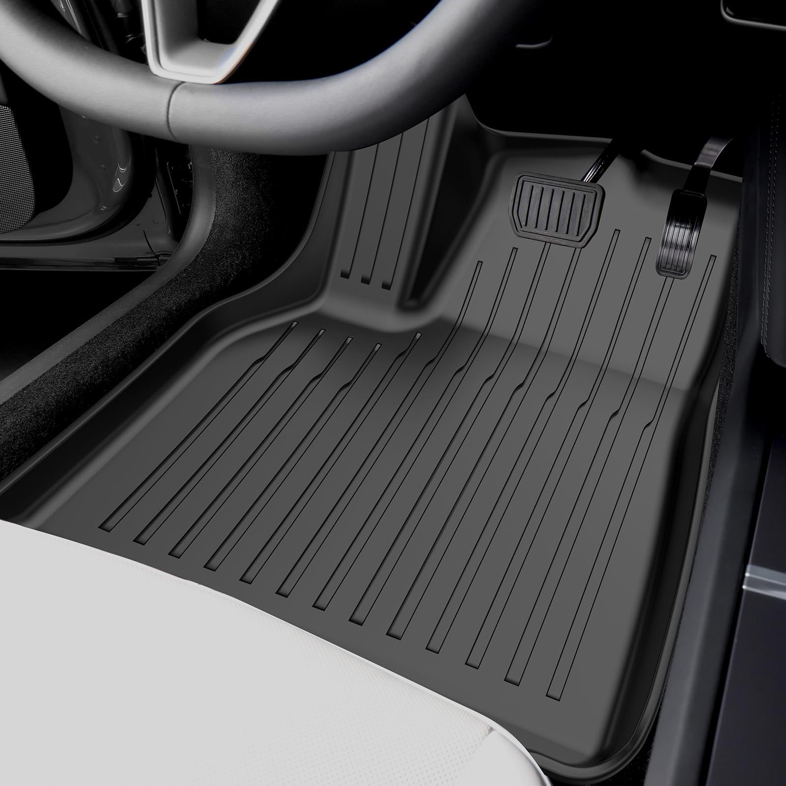 PawteIin 6PCS All-Weather TPE Floor Mats Set for 2025-2026 Model Y, Black, Custom Fit Anti-Slip Protection