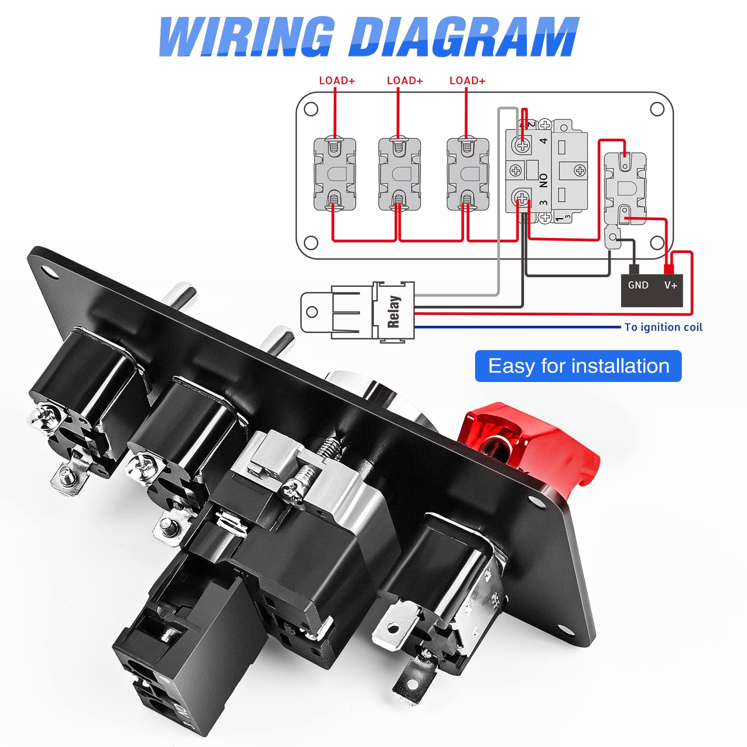 Nilight Ignition Rocker Switch Panel 12V 4 In 1 With Engine Push Button Toggle Switches With Relay Wiring Harness Led For Rv Tru