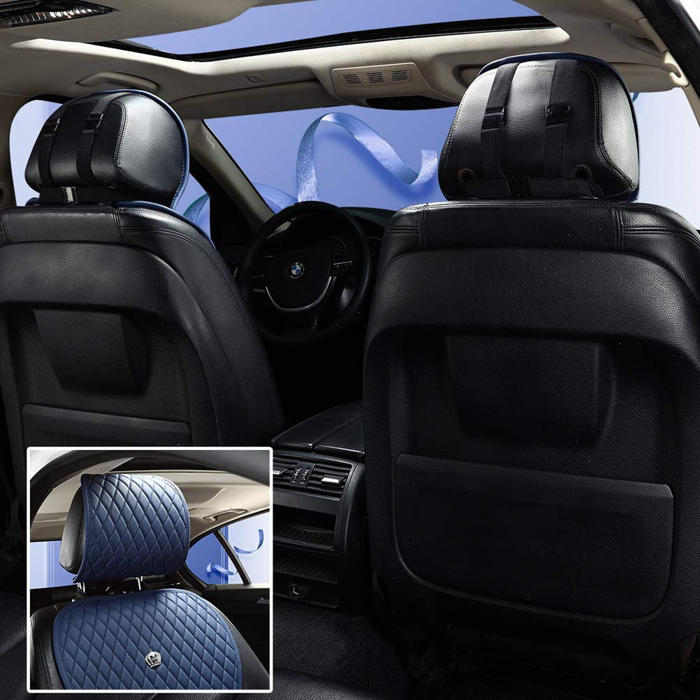 Red Rain Universal Seat Covers For Cars Leather Seat Cover With Crown Blue Car Seat Cover 2/3 Covered 11Pcs Fit Car/Auto/Suv (A-