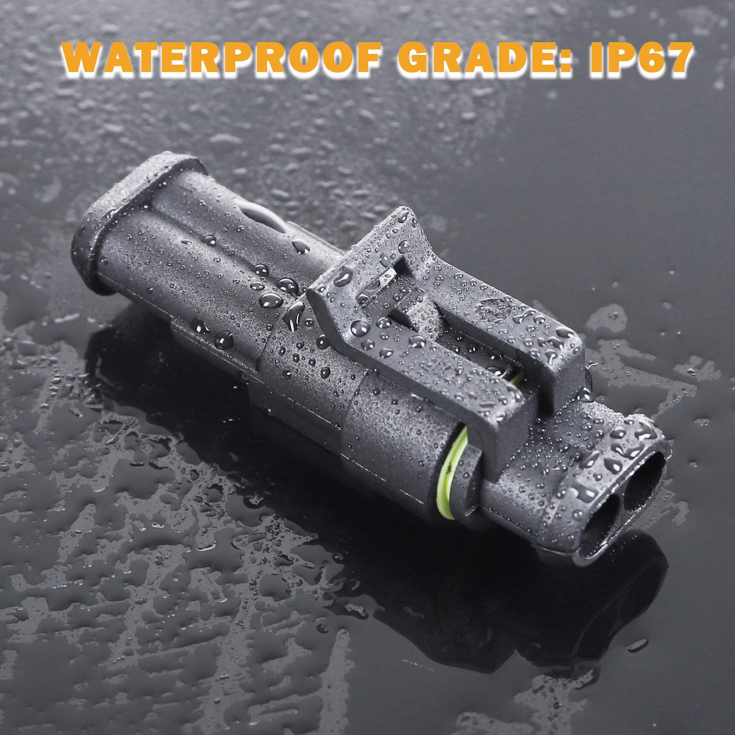 ZUOZE 10 Kit 2 Pin Connector, 20-16 AWG Waterproof Electrical Automotive Wire Connector, 1.5mm Series Terminals Male Female Car