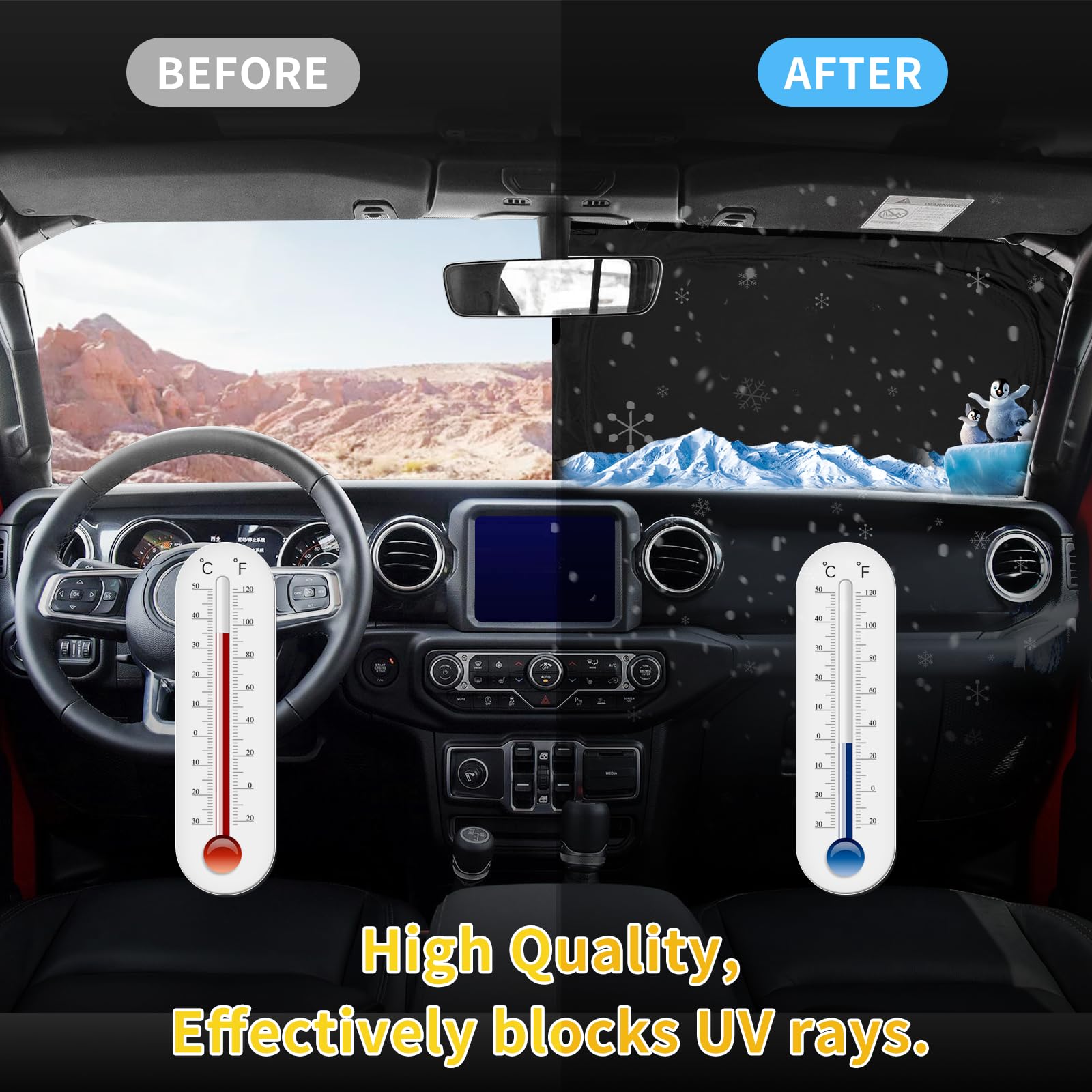 Sun Shade Sunshade For Dodge Charger 2011-2024 2025 Windshield Cover, 2-Layers Sun Shield 240T Silver Sun Visor Foldable Window