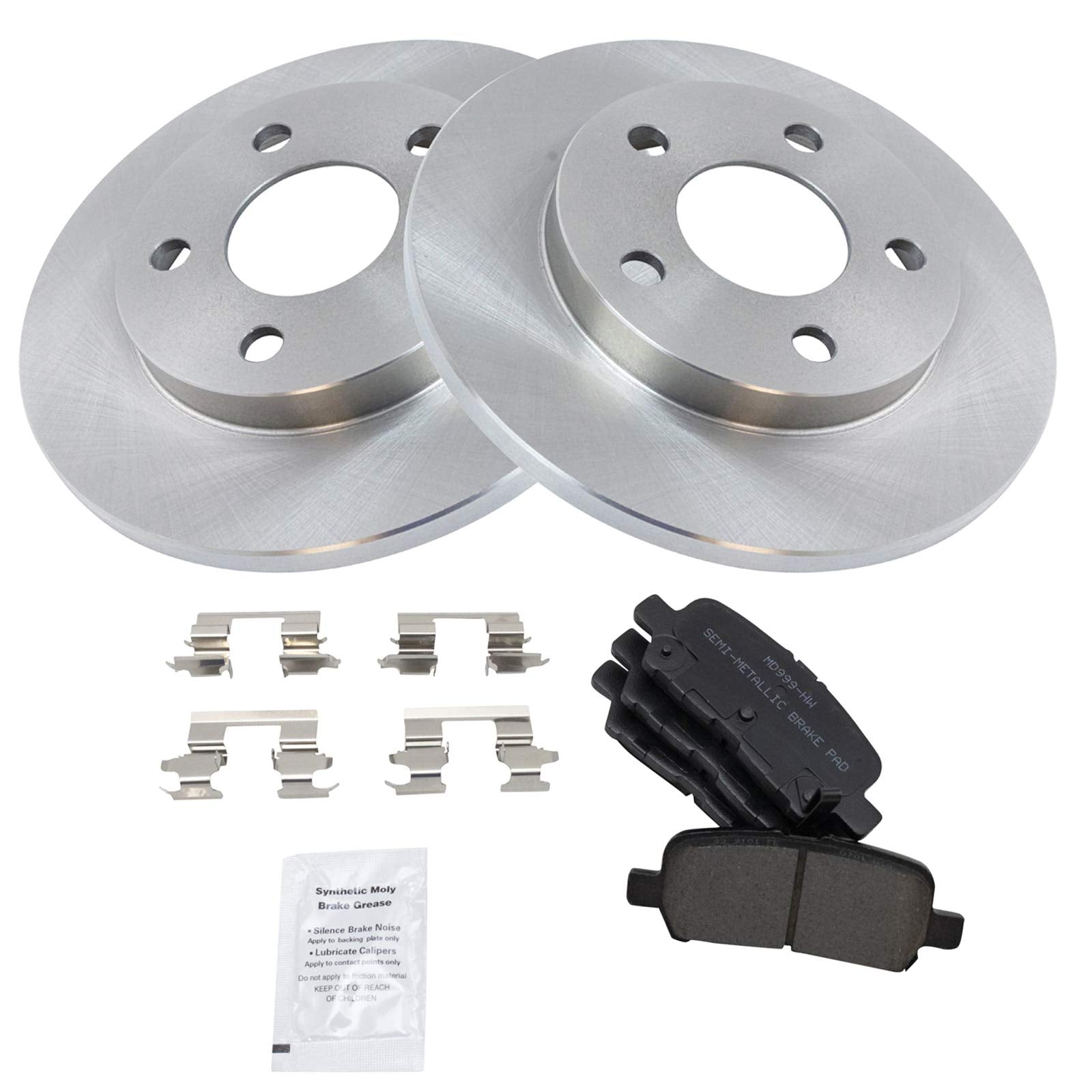 Trq Rear Brake Pad & Rotor Kit Brake Pads Brake Rotor Semi-Metallic Compatible With 2005-2009 Buick Lacrosse 2011-2013 Chevrolet