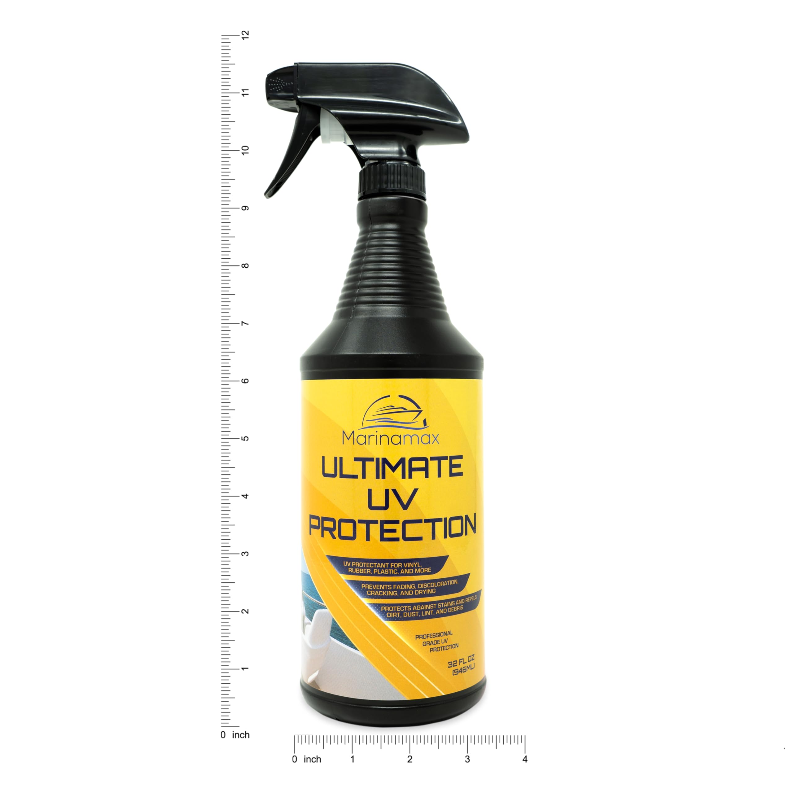 Marinamax Ultimate UV Protection Spray | 32 Oz Clear UV Protectant for Vinyl, Rubber, Plastic - Prevents Fading & Discoloration
