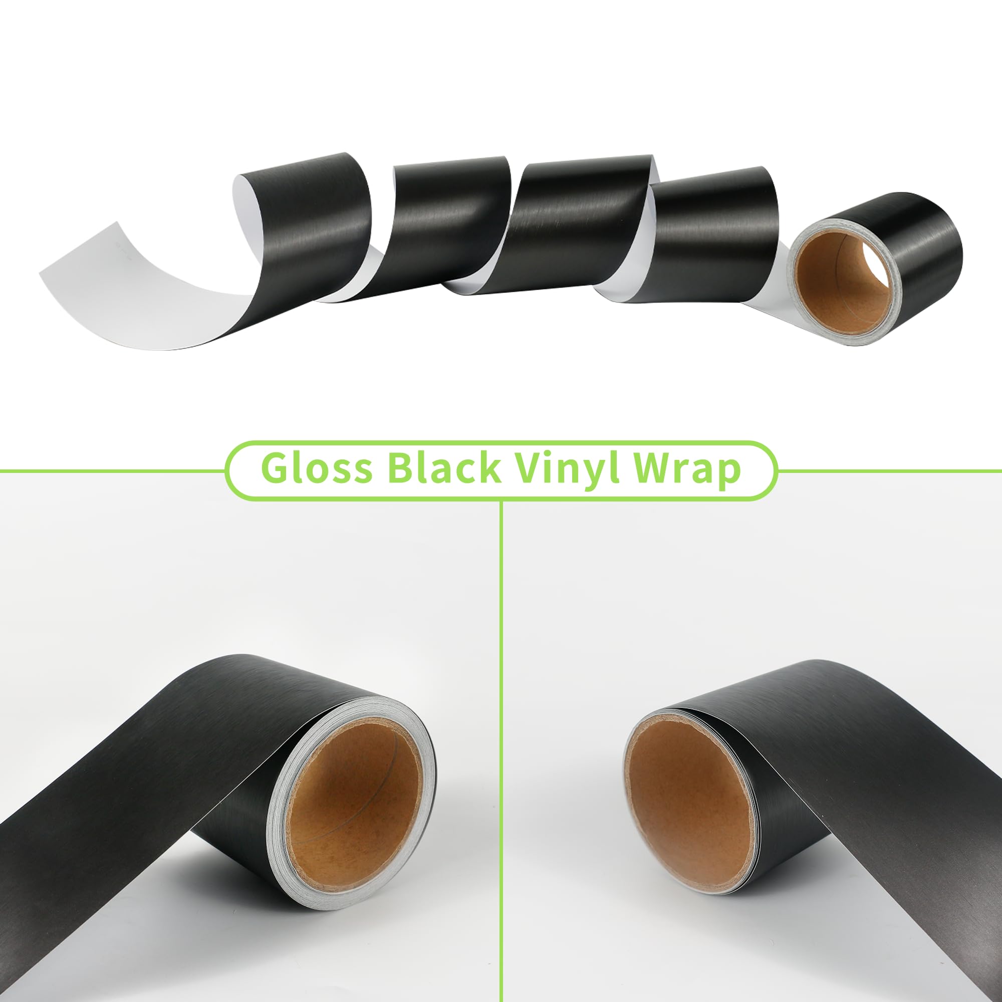 Lzlrun Free Tool Kit Black Satin Metallic Brushed Vinyl Tape Diy Roll For Black Out Chrome Delete Window Trim Door Trim (3Inches