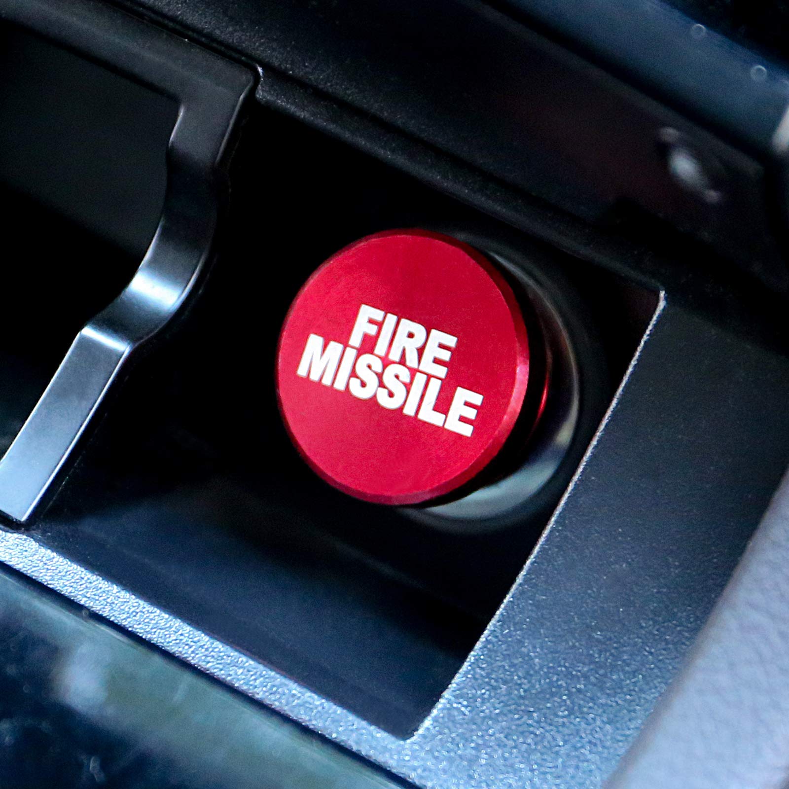 MELIFE Billet Aluminum Car Cigarette Lighter Plug Replacement, Red FIRE MISSILE, Universal Push Button for Most Vehicles, Model 5598299