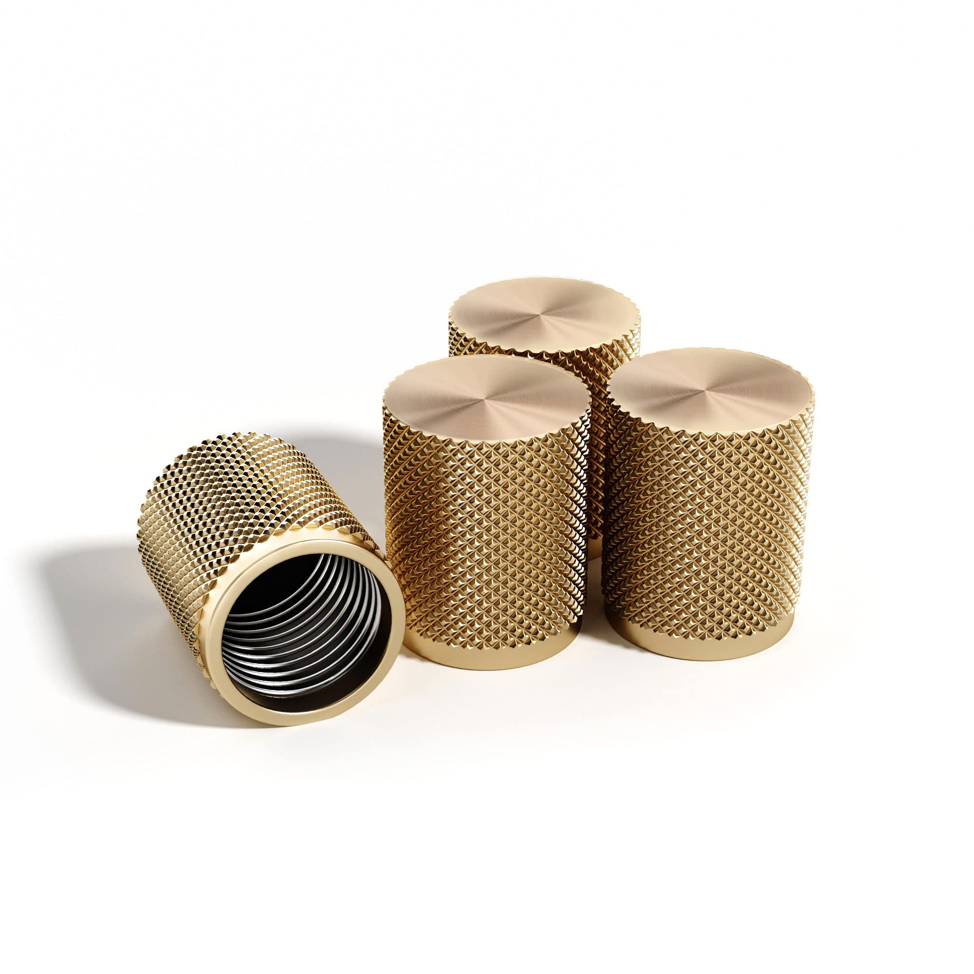 Steel Hawk Precision Cnc Machined Stainless Steel Tire Air Valve Caps, Wheel Tyre Stem Covers For Cars- 4 Pack - Rose Gold