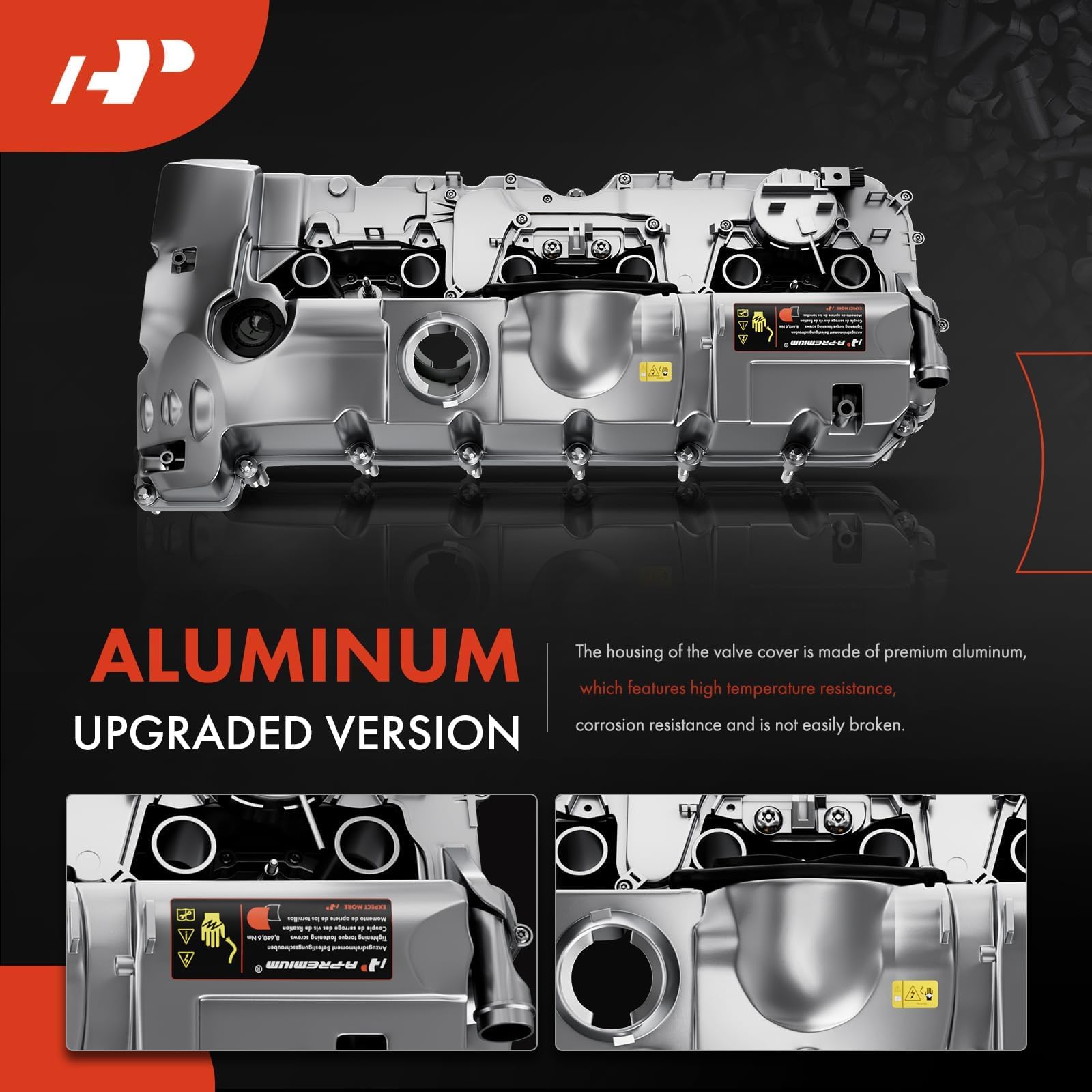 A-Premium Aluminum Engine Valve Cover Kit for BMW E60 E70 E82 E90 2007-2013 - Silver, Model APEVC0173