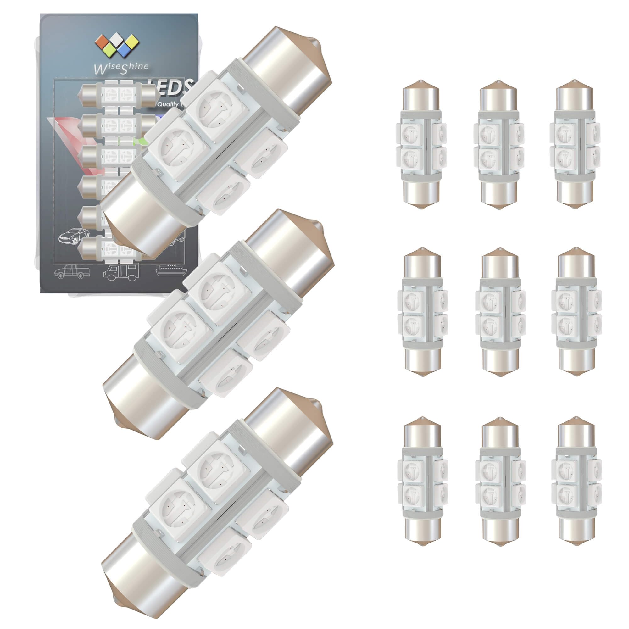 Wiseshine DC 24V 36mm Festoon 6418 LED Bulb,6411 LED Bulbs Amber Yellow,Festoon LED Car Bulb for Truck Interior Door Cargo Light