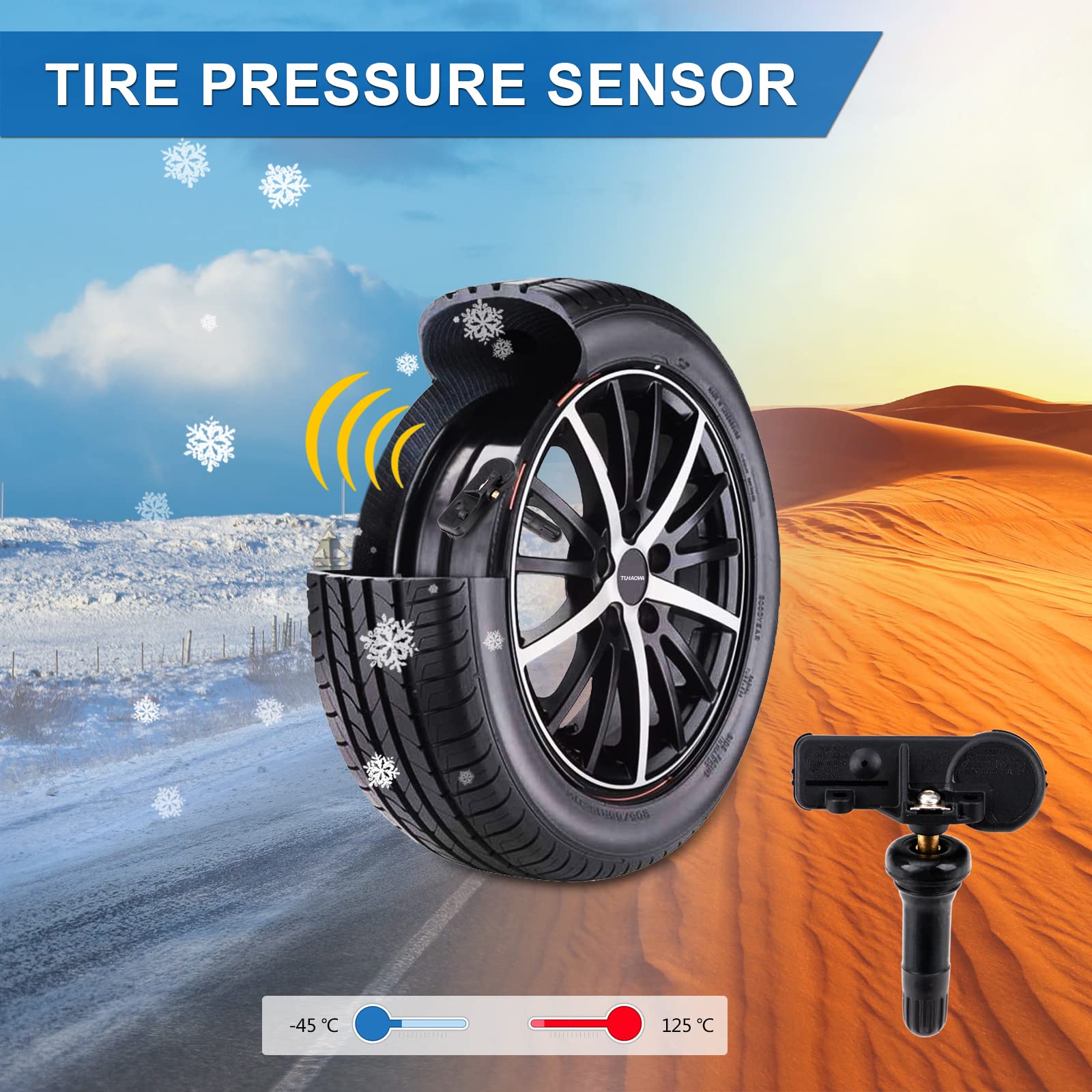 Tuhaowa Tire Pressure Sensor Tpms Compatible With Chevy Buick Gmc Cadillac Pontiac Tire Pressure Monitoring Sensor Pre-Programme